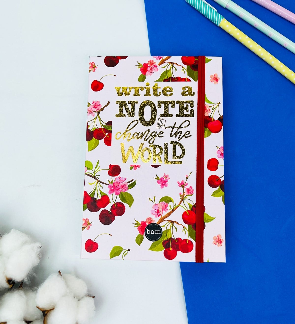 Kiraz Motto Tasarımlı Lastikli DeftergiftmodaGmd100374