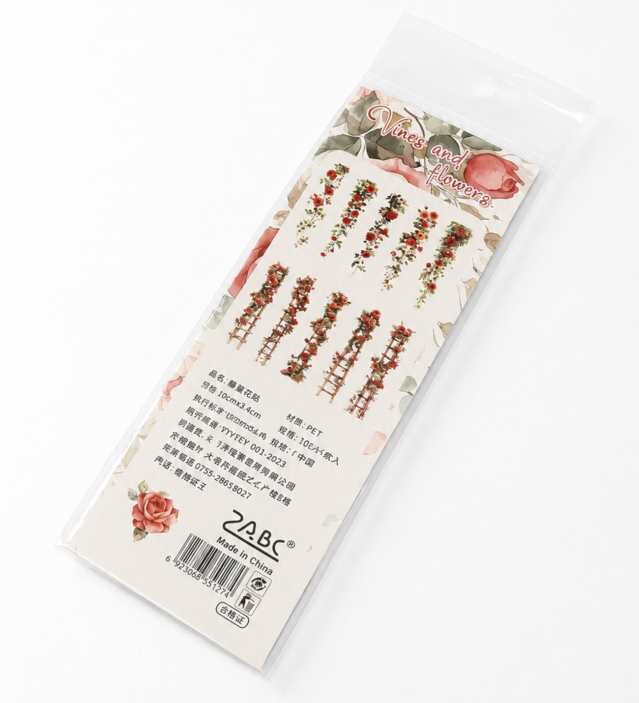 Şeffaf Romantik Çiçekler Scrapbook StickergiftmodaBM-2599