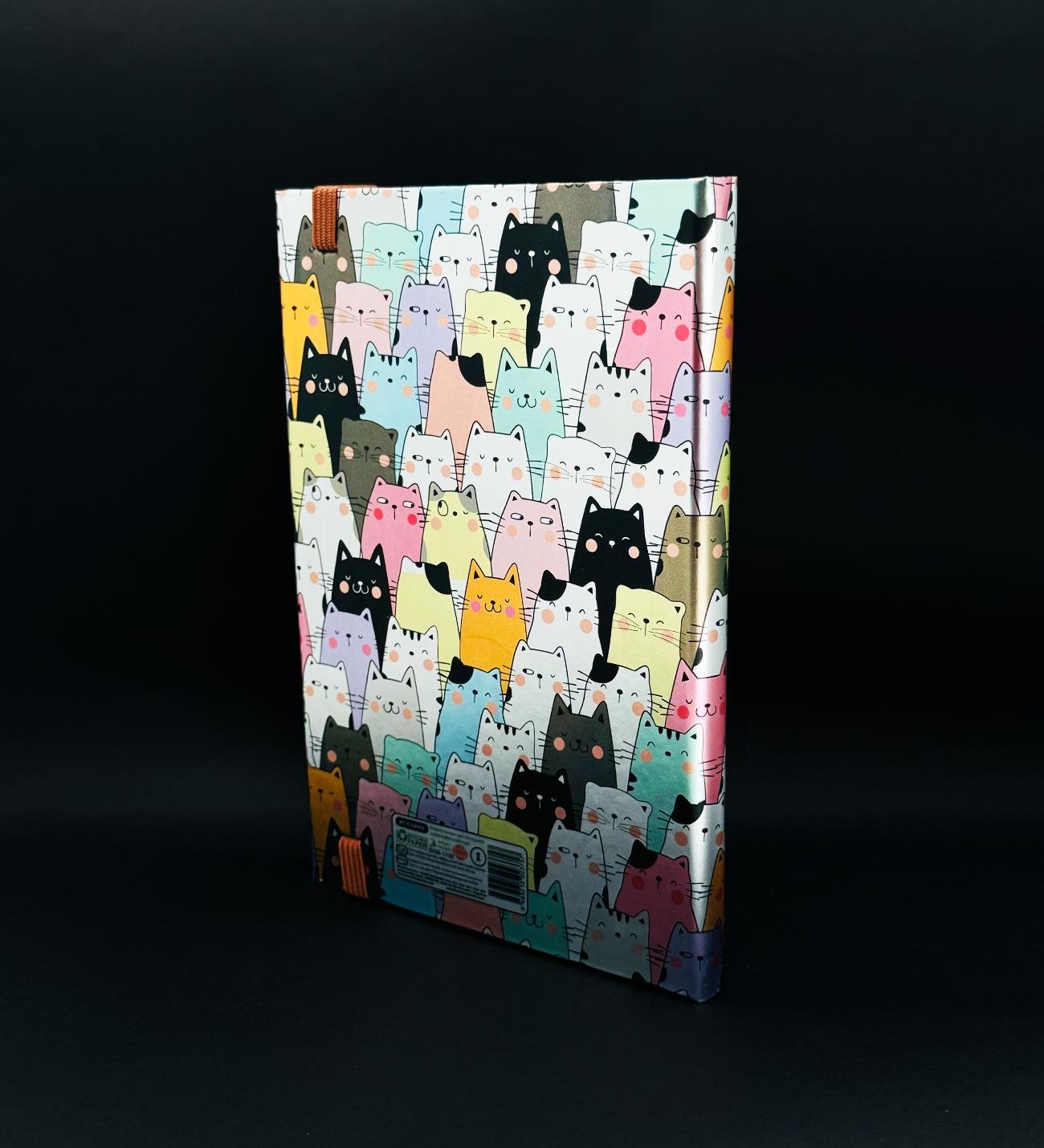 Sevimli Kedi Tasarımlı Metal Kapaklı Lastikli DeftergiftmodaBAM-1198	