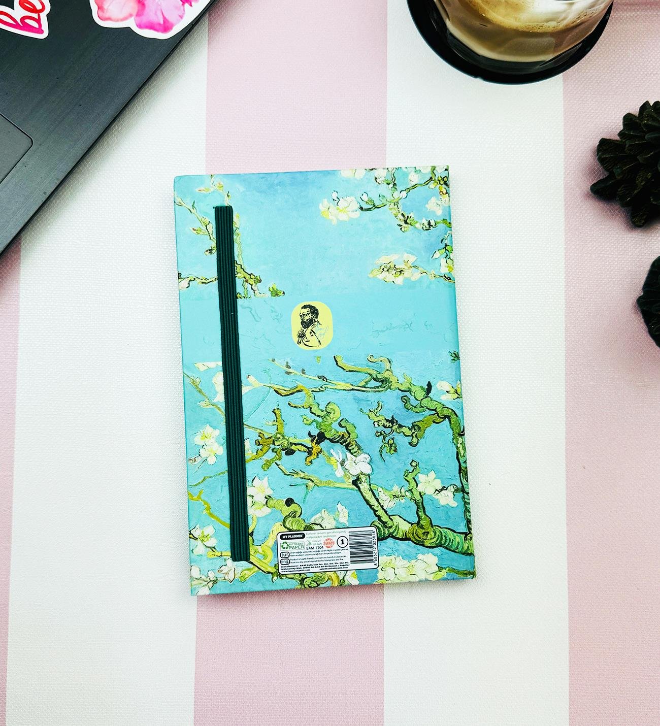 Van Gogh Badem Çiçeği Tasarımlı Lastikli DeftergiftmodaGmd100490	