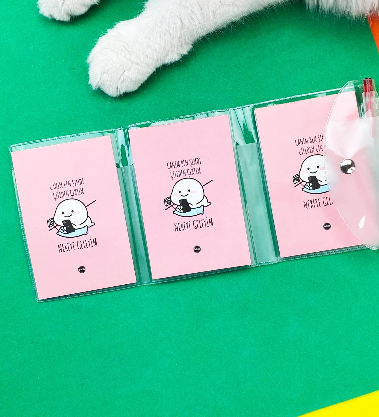 Çileden Çıktım Tasarımlı PP Mini Çanta Defter Ve Kalem SetgiftmodaBAM-1147