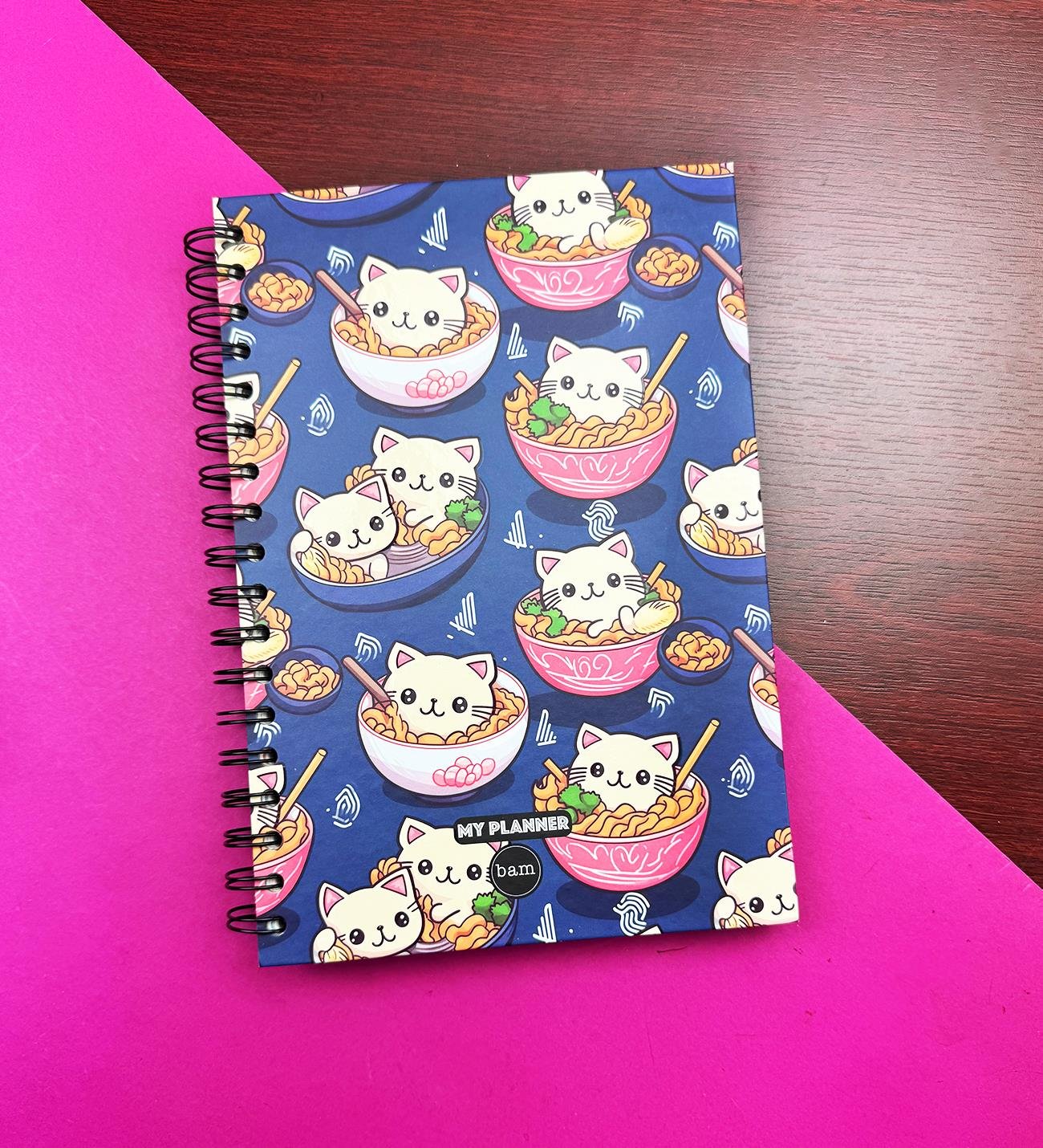 Kedi Noodle Tasarımlı Konuşan AjandagiftmodaBM-1598