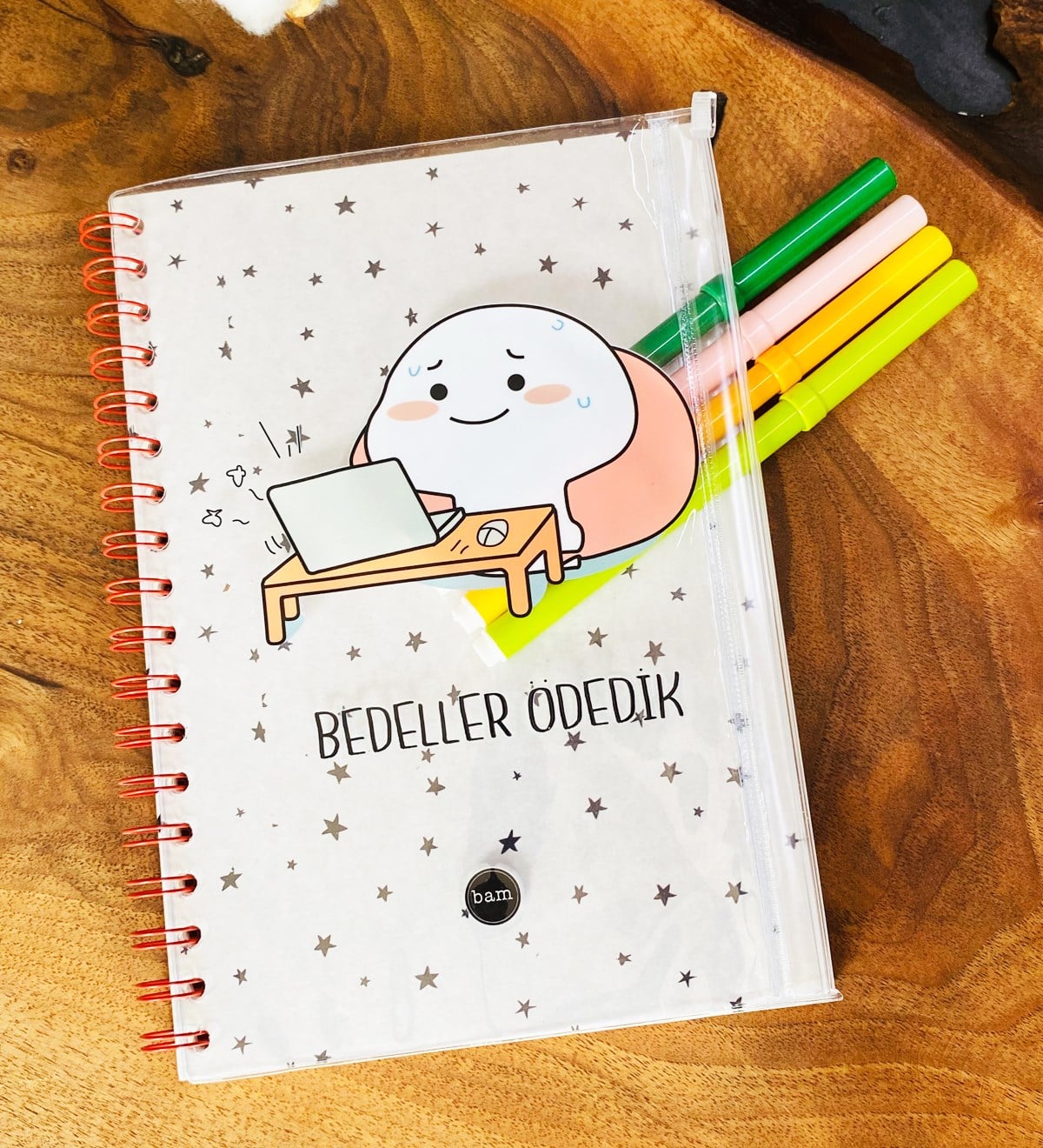 Bedeller Ödedik Tasarımlı Çanta Kapaklı Spiralli DeftergiftmodaGmd100326