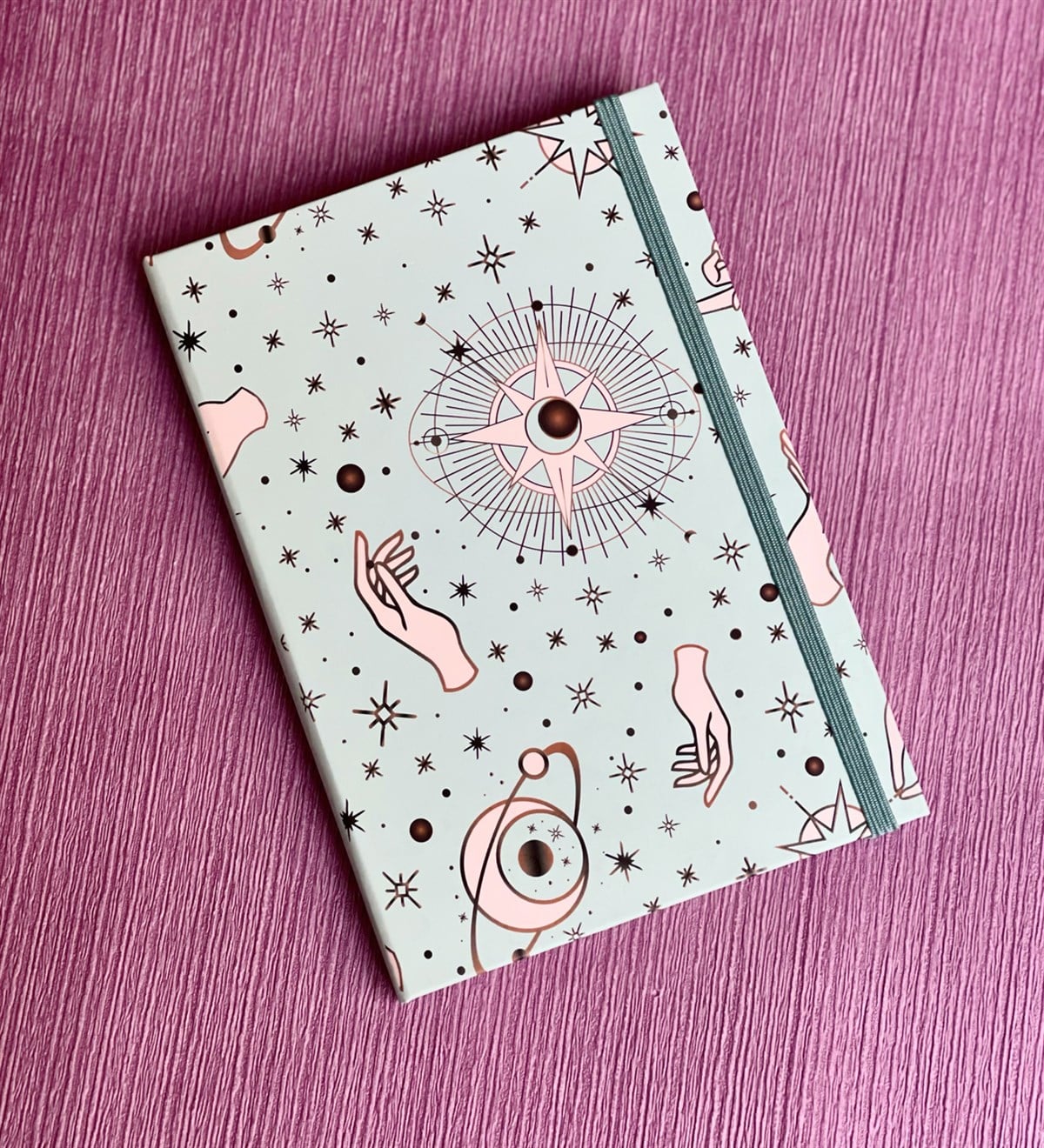 Yeşil Tarot Tasarımlı Lastikli DeftergiftmodaGmd100056