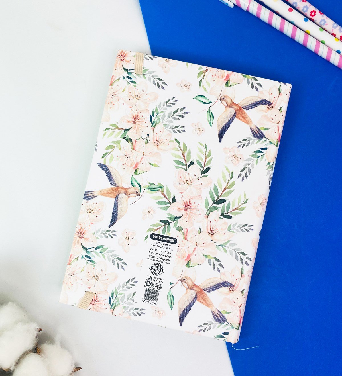 Follow Your Dreams Çiçek Tasarımlı Lastikli DeftergiftmodaGmd100312