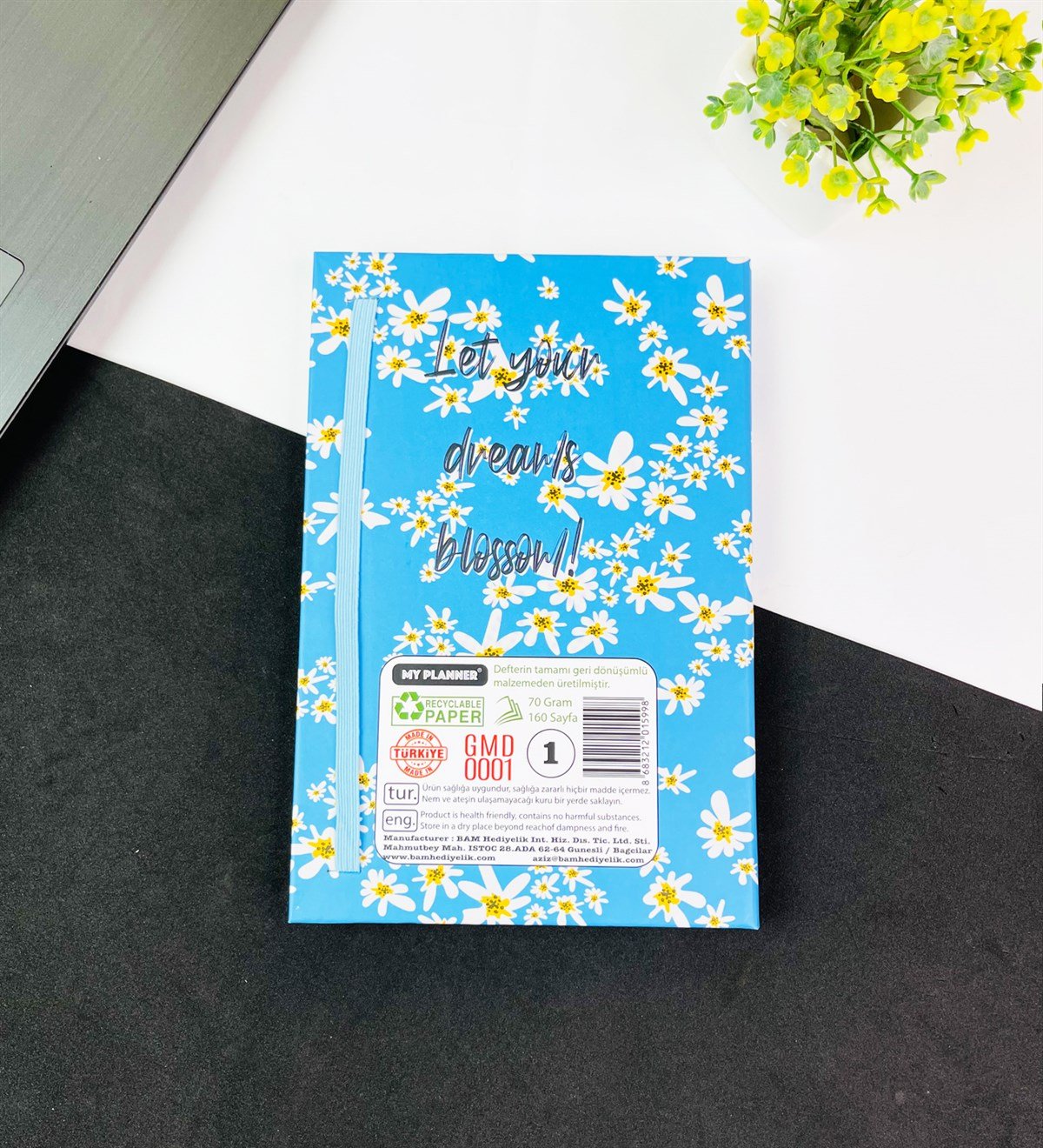 Hayallerin Çiçek Açsın Tasarımlı Lastikli DeftergiftmodaGmd100590