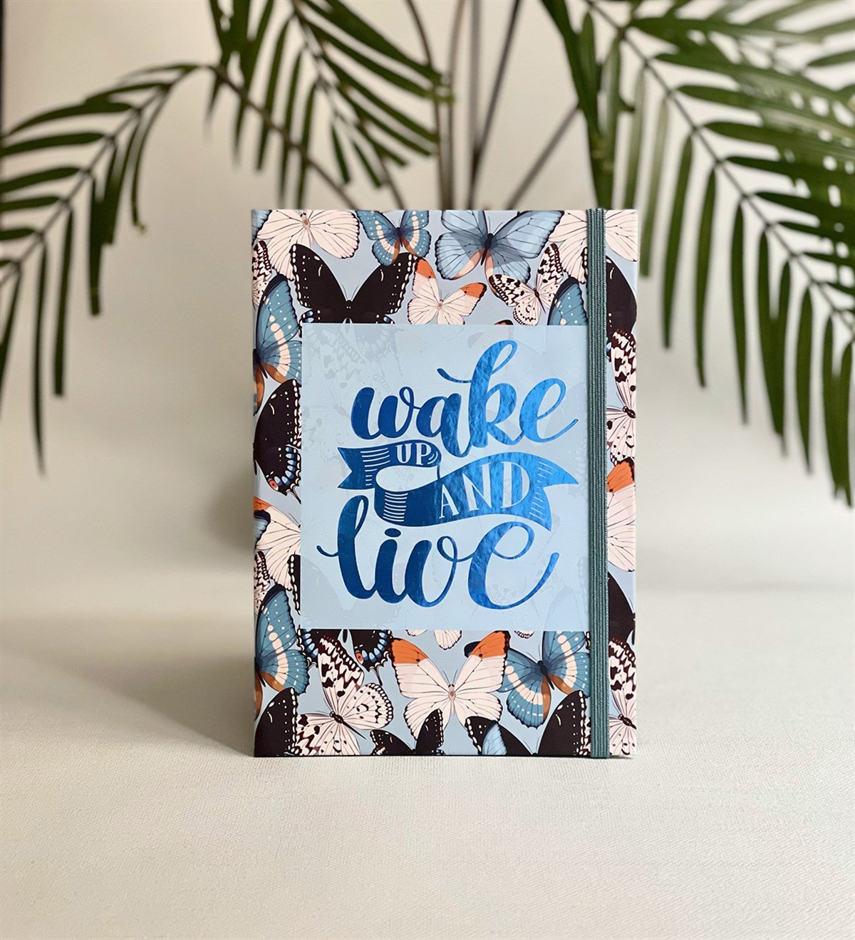Wake Up And Live Tasarımlı Lastikli DeftergiftmodaGmd100053