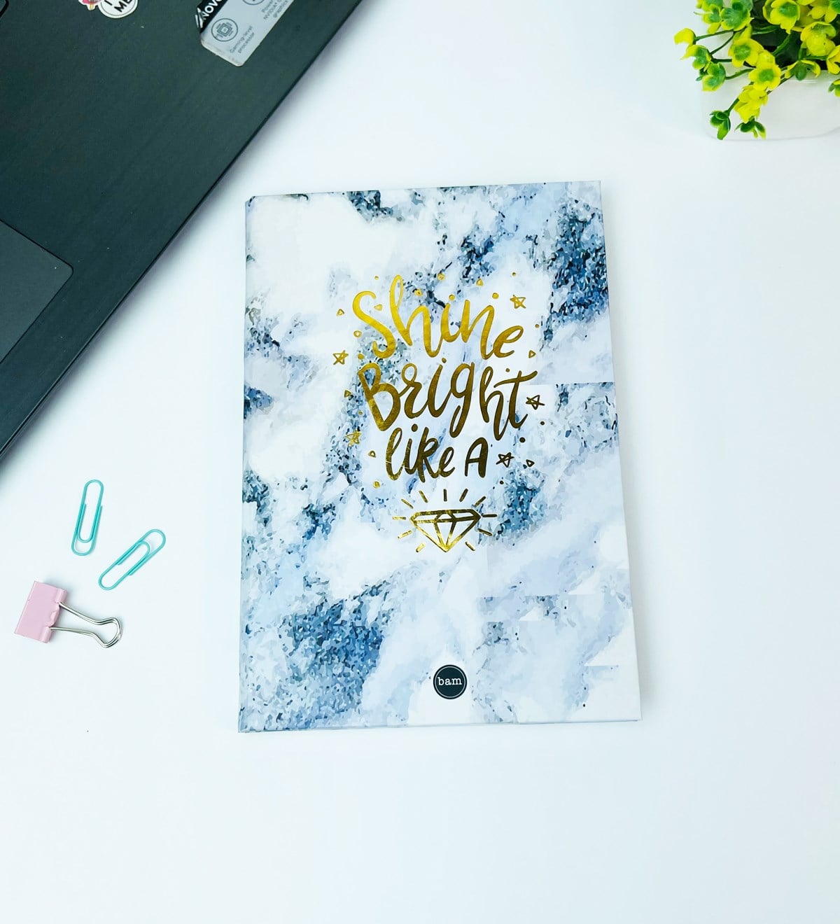 Mermer Motto Tasarımlı Lastikli DeftergiftmodaGmd100438