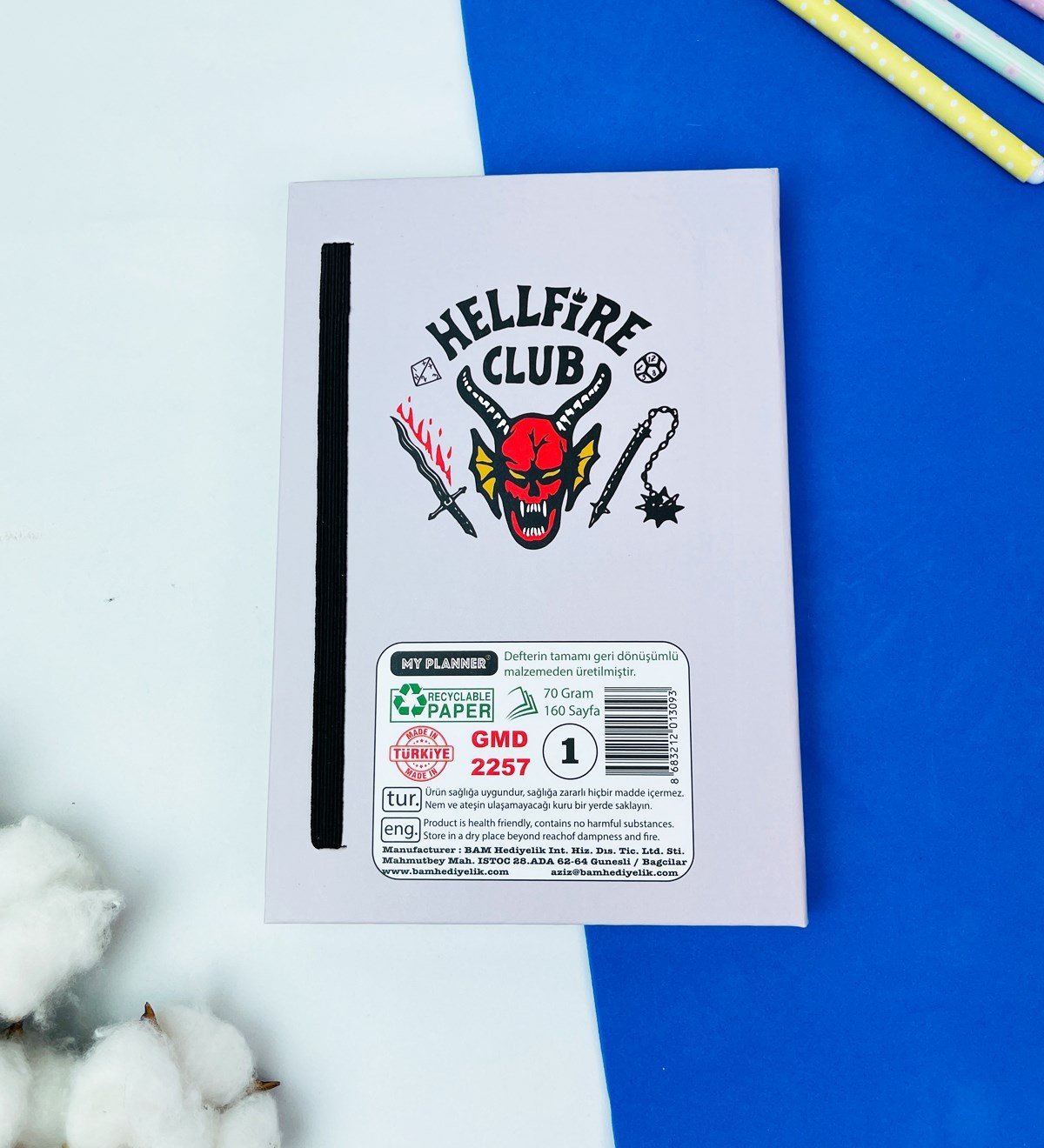 Hellfire Club Tasarımlı Lastikli DeftergiftmodaGmd100381