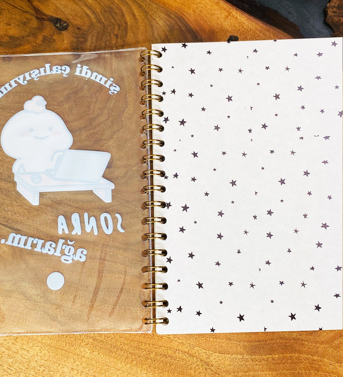 Şimdi Çalışıyım Sonra Ağlarım Tasarımlı Çanta Kapaklı Spiralli DeftergiftmodaGmd100321