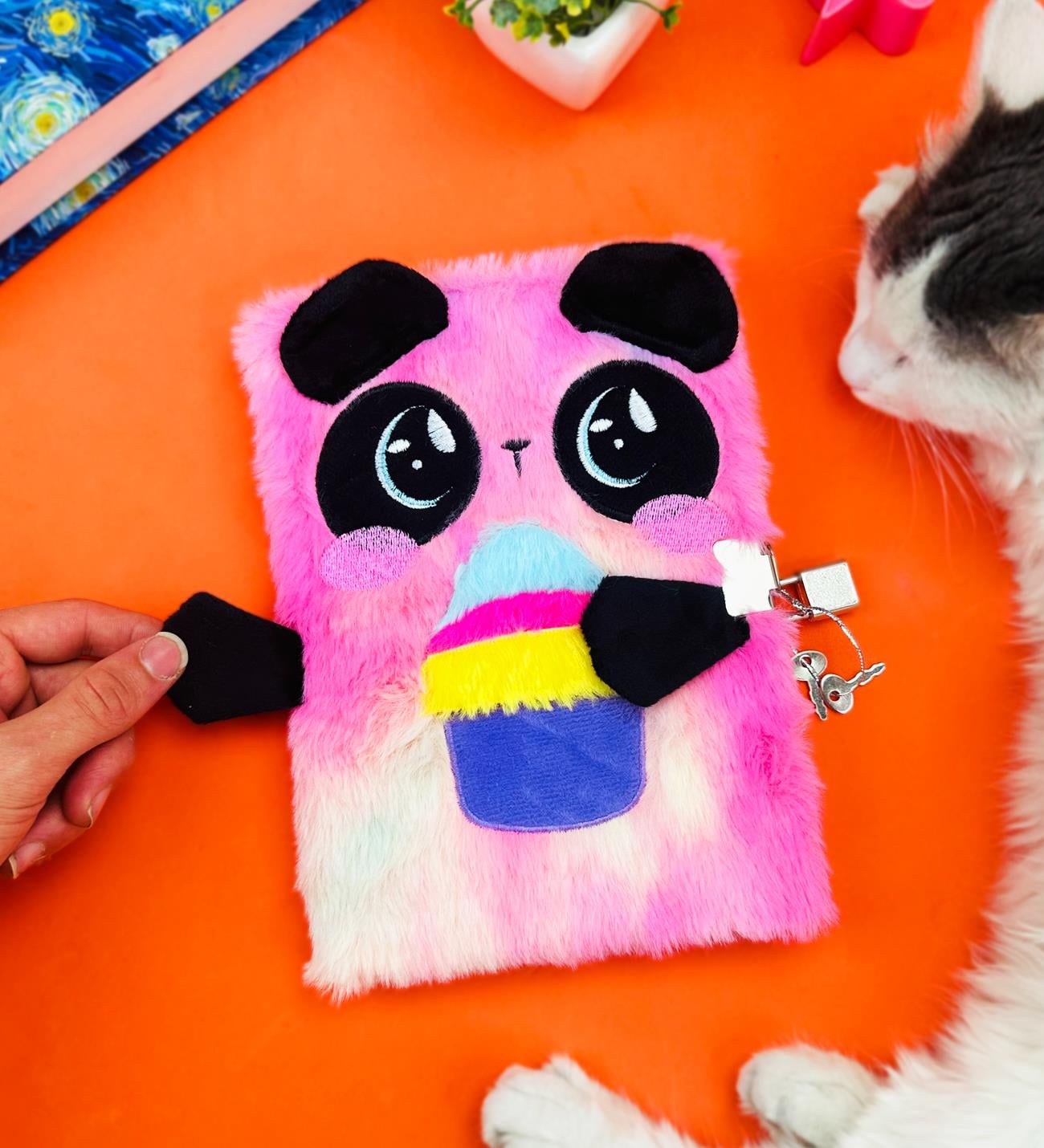 Sevimli Tavşan Tasarımlı Kilitli Peluş DeftergiftmodaBM-1056-1