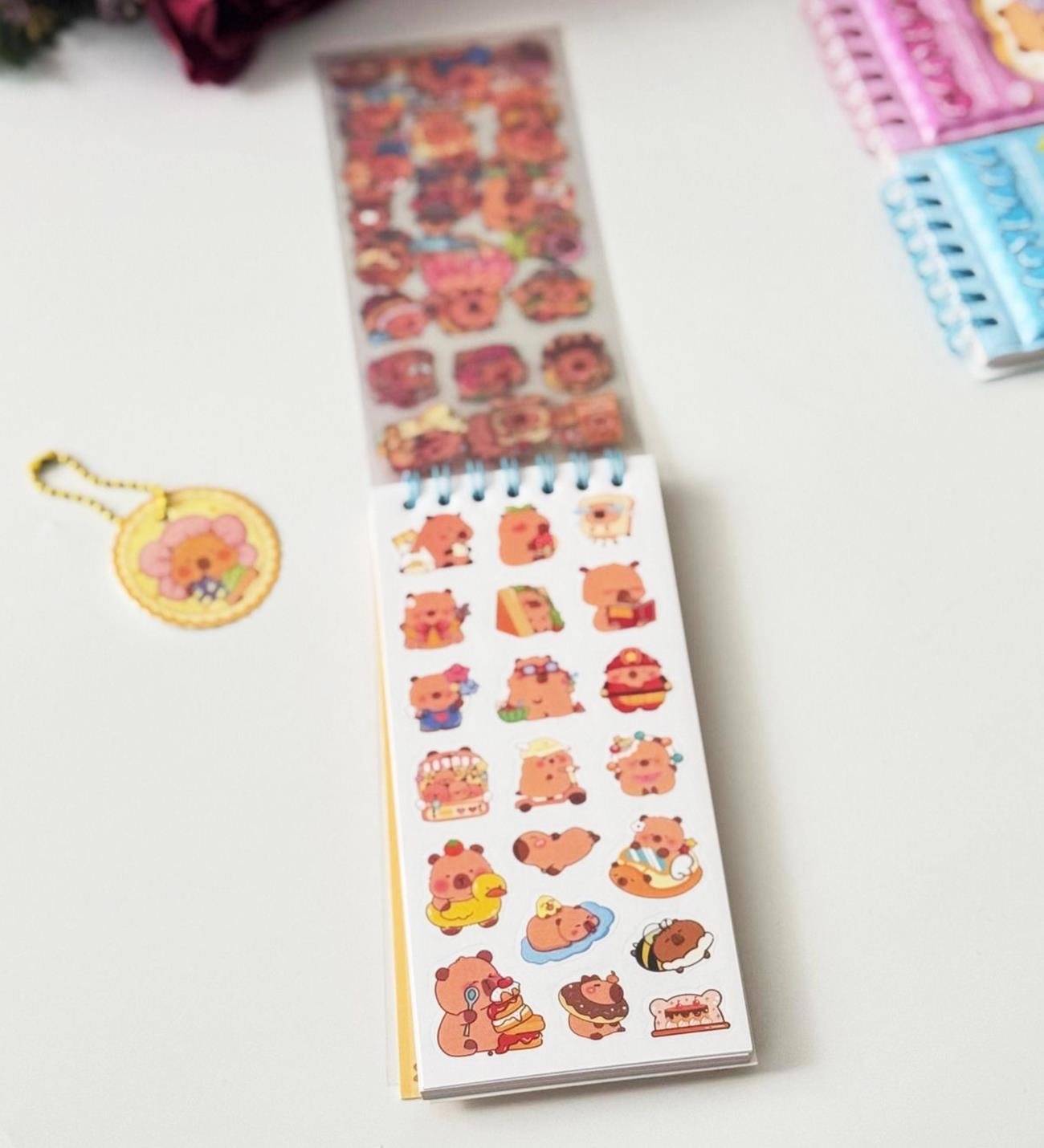 Capybara Spiral Defter - 8 Sayfa Sticker HediyeligiftmodaBM-1858	