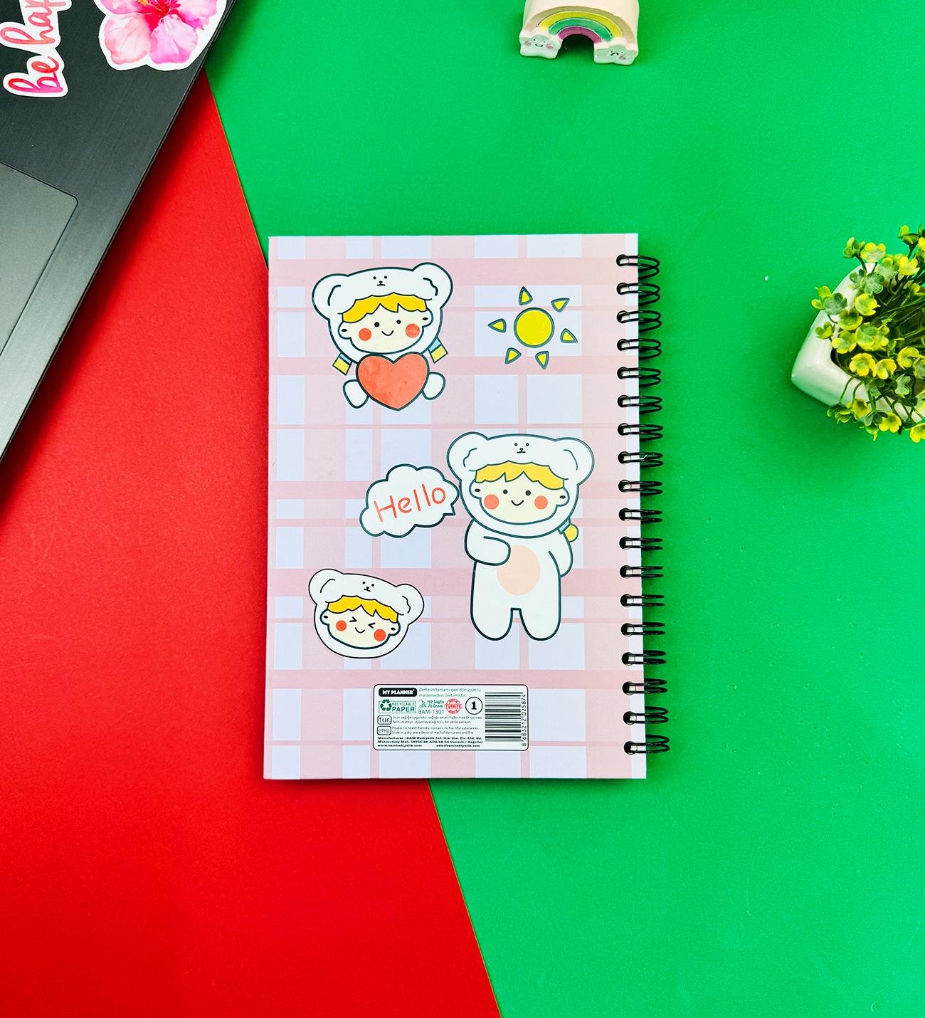 Kawaii Girl Tasarımlı Spiralli Deftergiftmoda Bam-1301 