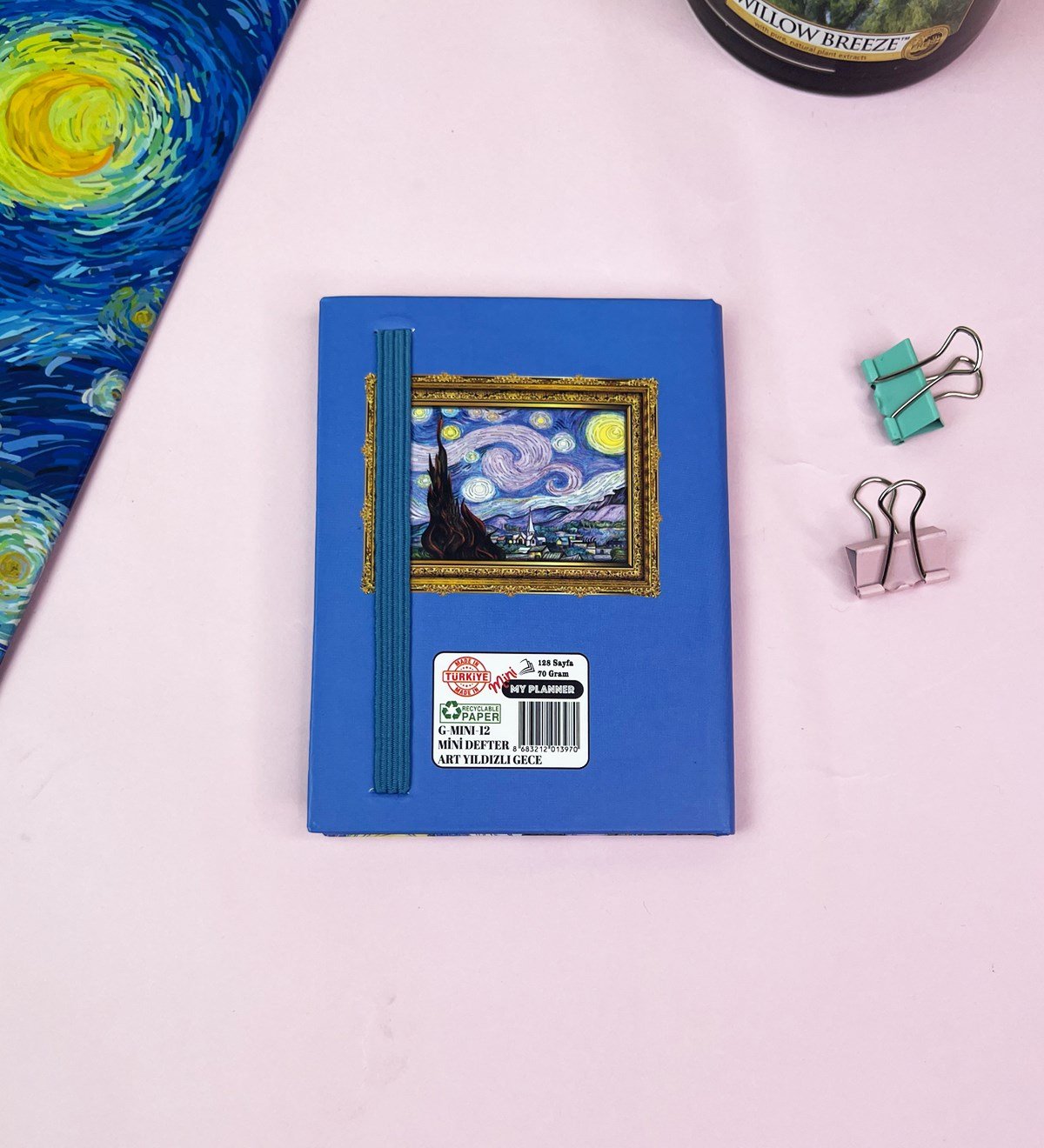Van Gogh Yıldızlı Gece Tasarımlı Sert Kapaklı Mini DeftergiftmodaGmd100514
