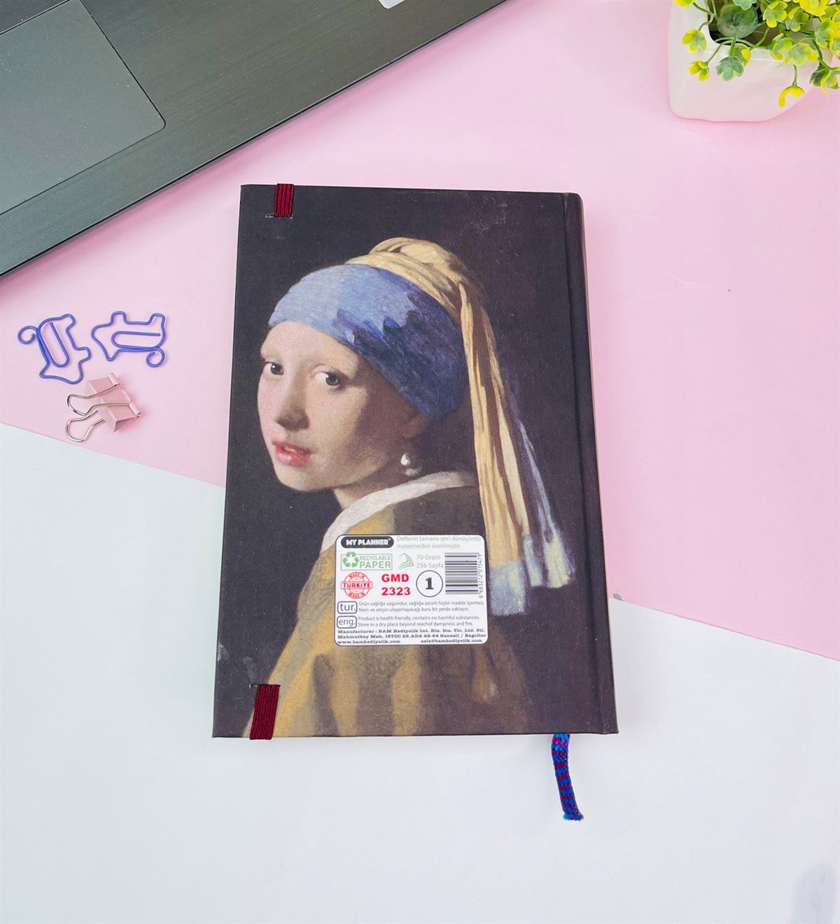 İnci Küpeli Kız Tasarımlı Kalın Kitap Görünümlü DeftergiftmodaGmd100548	