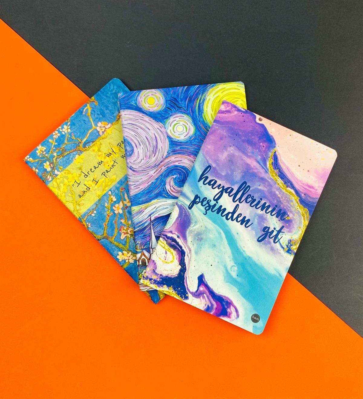 3'lü Dikişli Defter Seti Seri :12giftmodaGmd100573