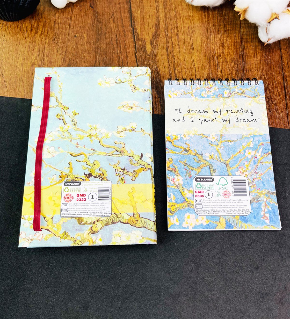 Badem Çiçeği Kalın Kitap Görünümlü Defter Ve Sketch BookgiftmodaGmhs101816