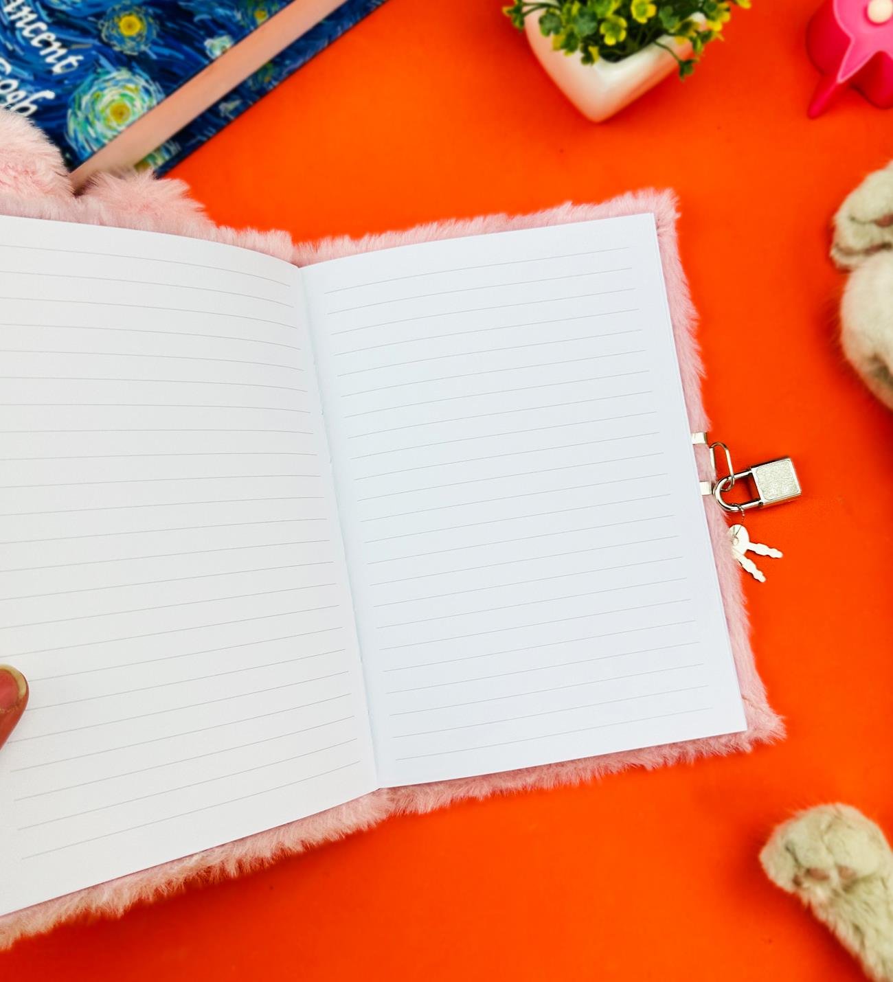 Sevimli Tavşan Tasarımlı Kilitli Peluş DeftergiftmodaBM-1056-1