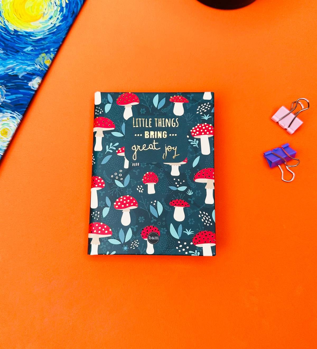 Mantar Motto Tasarımlı Sert Kapaklı Mini Defter	giftmodaBam-1029-3