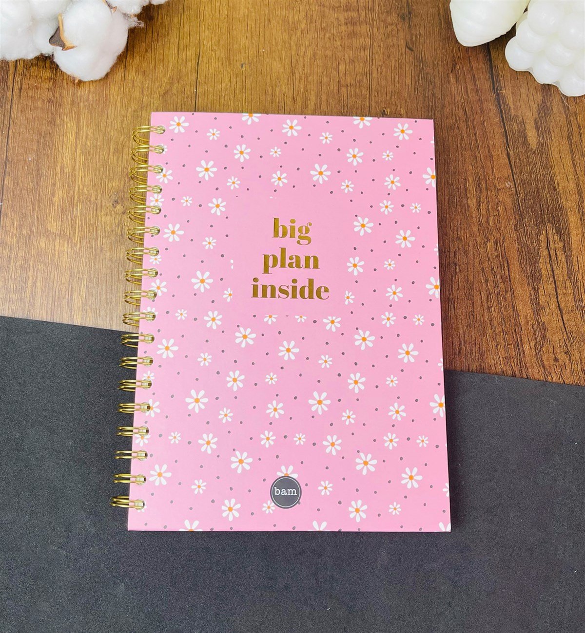 Big Plan Inside Papatya Tasarımlı Spiralli DeftergiftmodaGmd100181