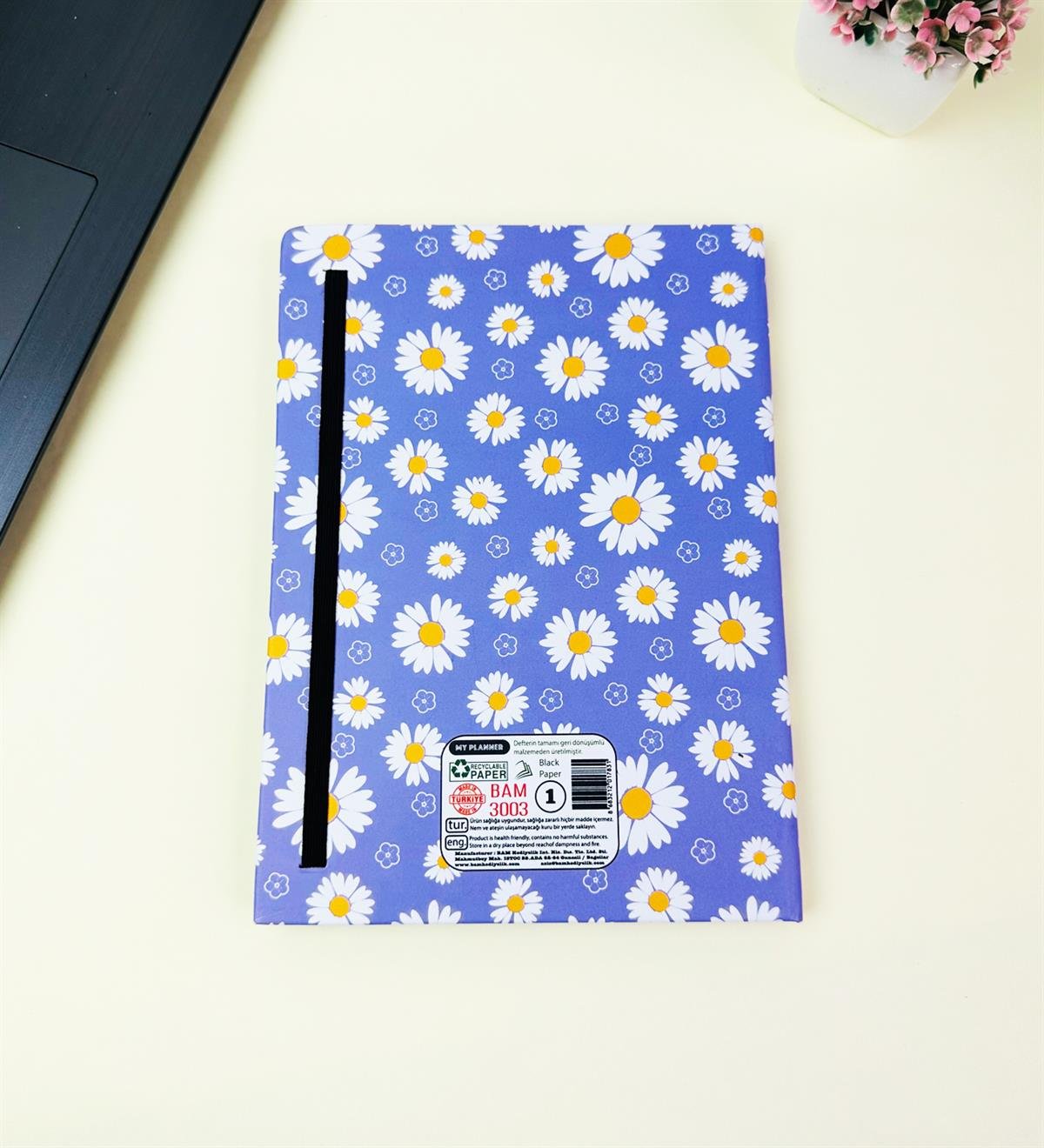 21x14Cm Sketch Book - Eskiz Defteri - Siyah Sayfa - 120 Gr - 56 YaprakgiftmodaBam-3003-7-Mor-Papatya