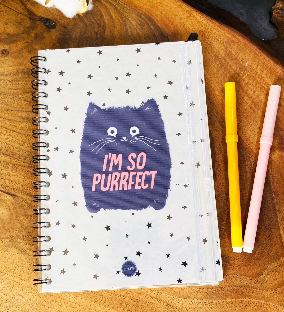 I'm So Purrfect Tasarımlı Çanta Kapaklı Spiralli DeftergiftmodaGmd100327