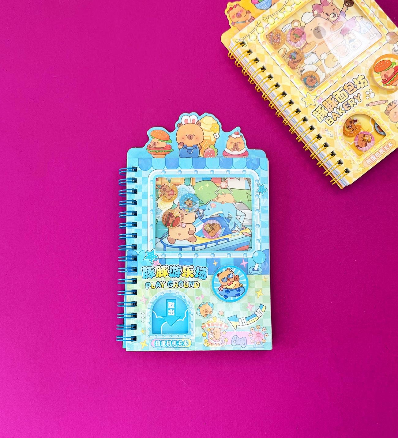 Capybara Otomat Defter – Jetonlu Stickerlı Sevimli DeftergiftmodaBM-1782	
