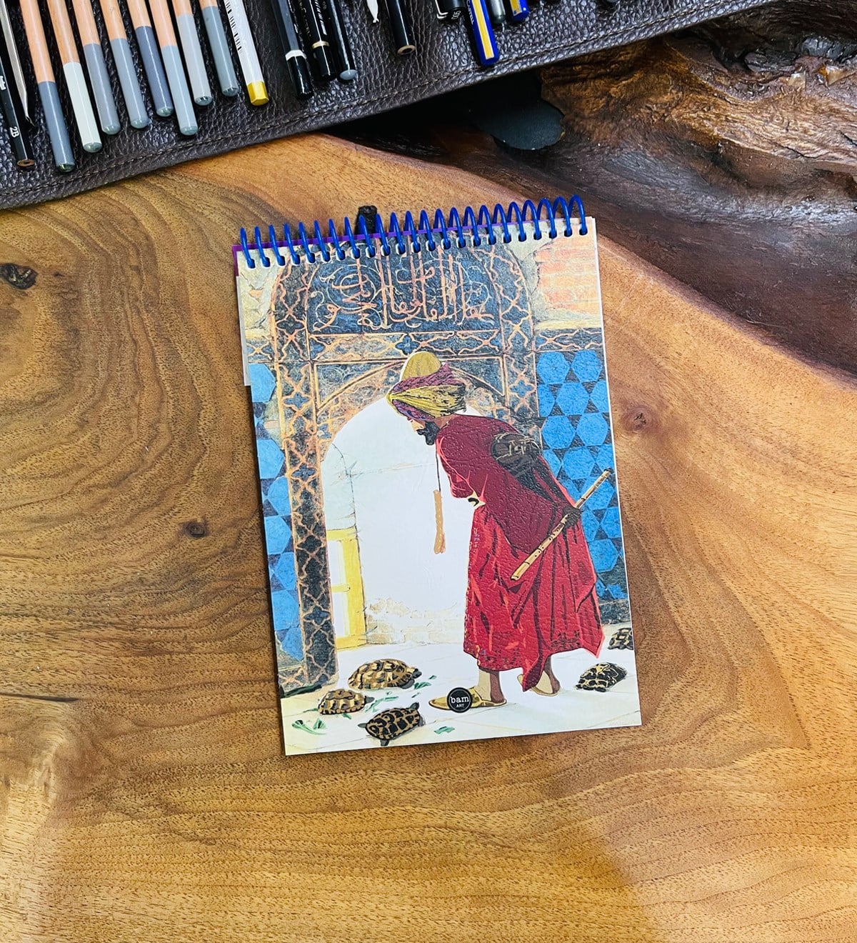 A5 Skecth Book - Eskiz Defteri - Spiralli Tutuş / Grenli Sert Tasarım KapakgiftmodaGmd100285-Kaplumbağa