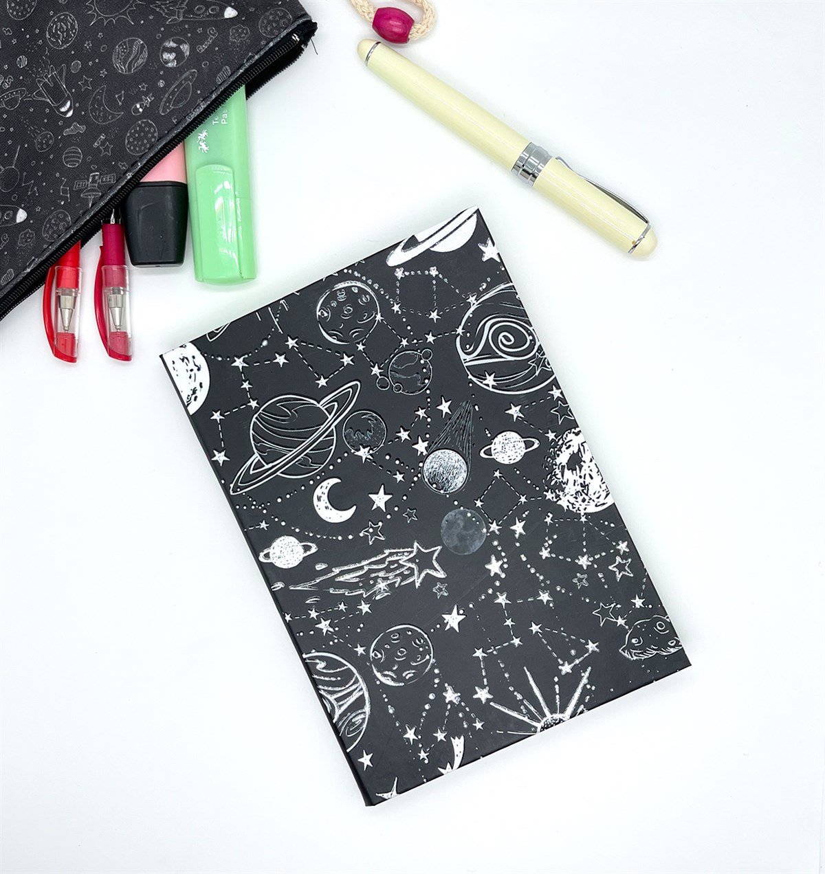 Saturn Ay Yıldız Tasarımlı Lastikli DeftergiftmodaGmd100092