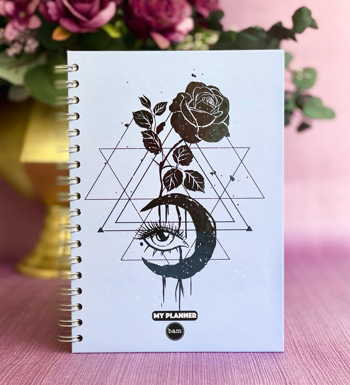 Tarot Gül Tasarımlı Spiralli DefterGiftmodaGmd100108