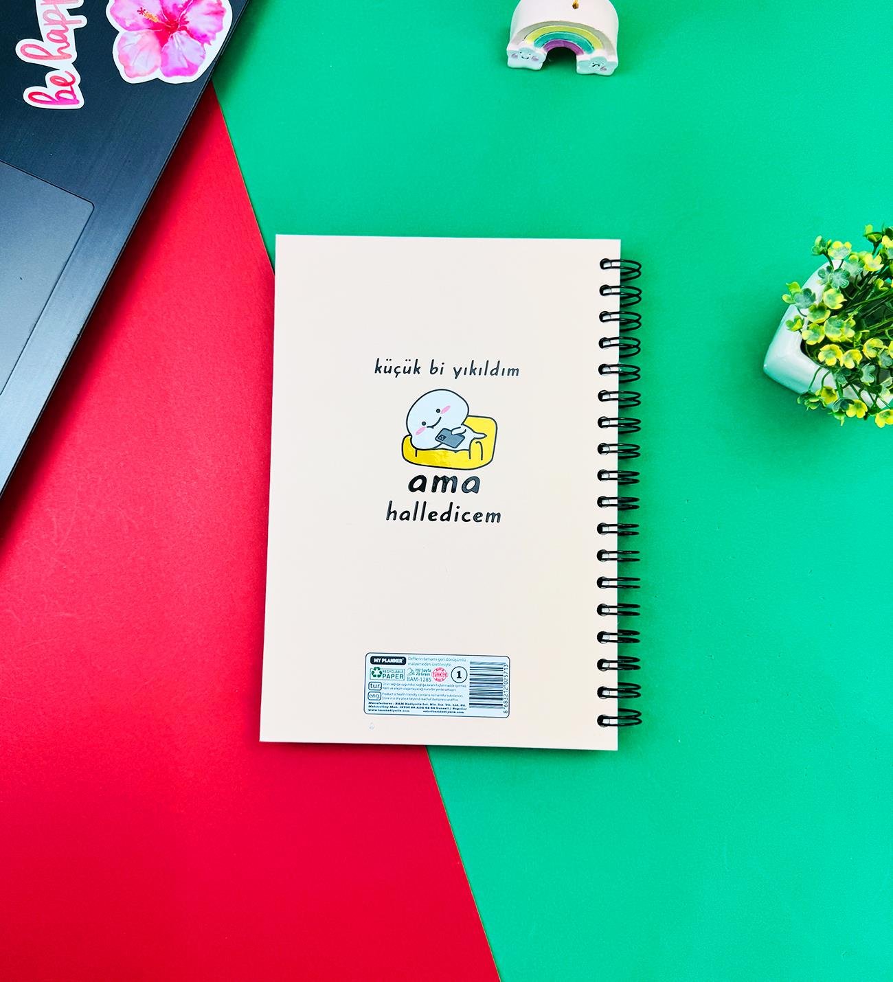 Küçük Bi Yıkıldım Tasarımlı Spiralli DeftergiftmodaBam-1285