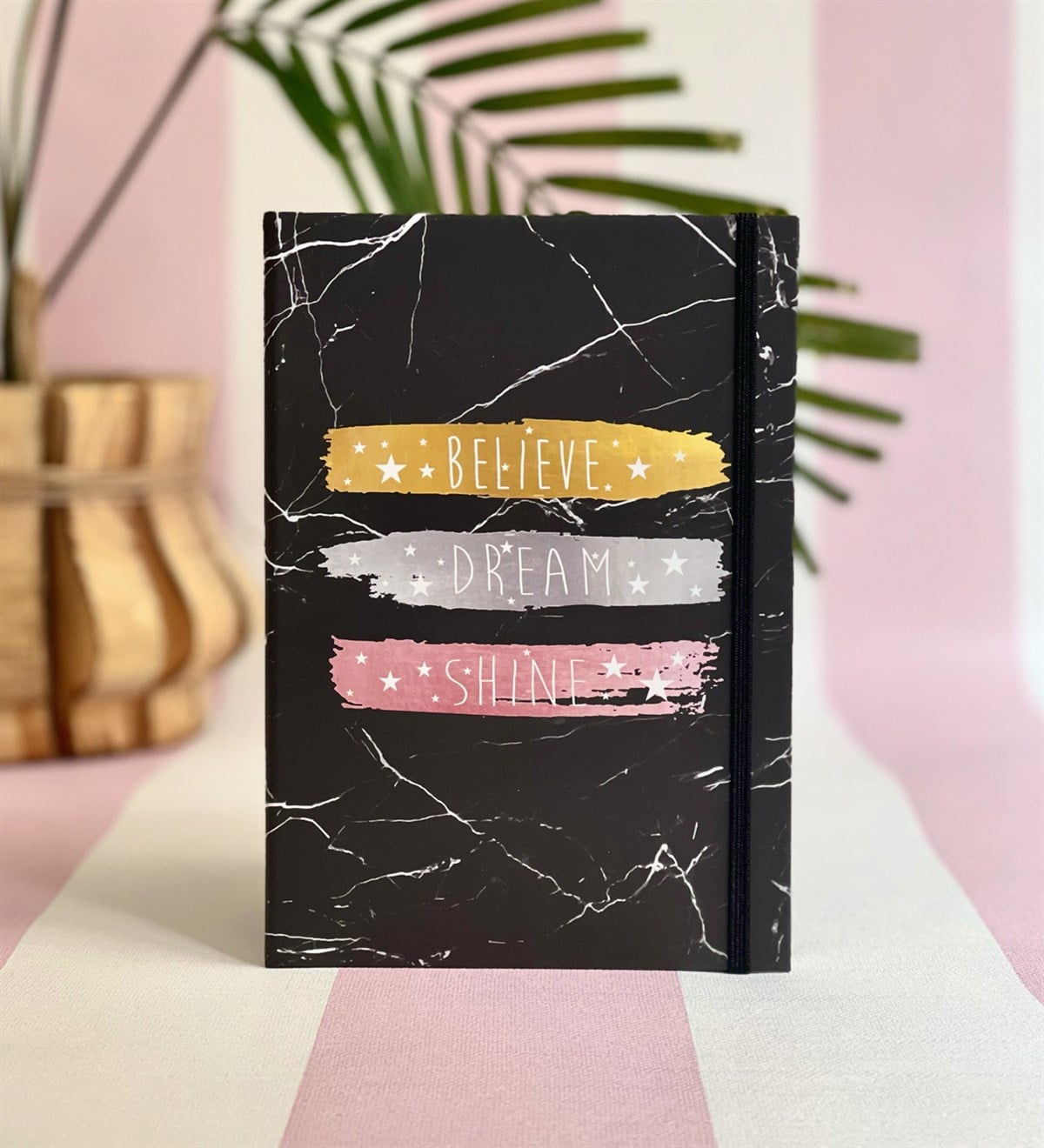 Believe Dream Shine Tasarımlı Lastikli DeftergiftmodaGmd100070