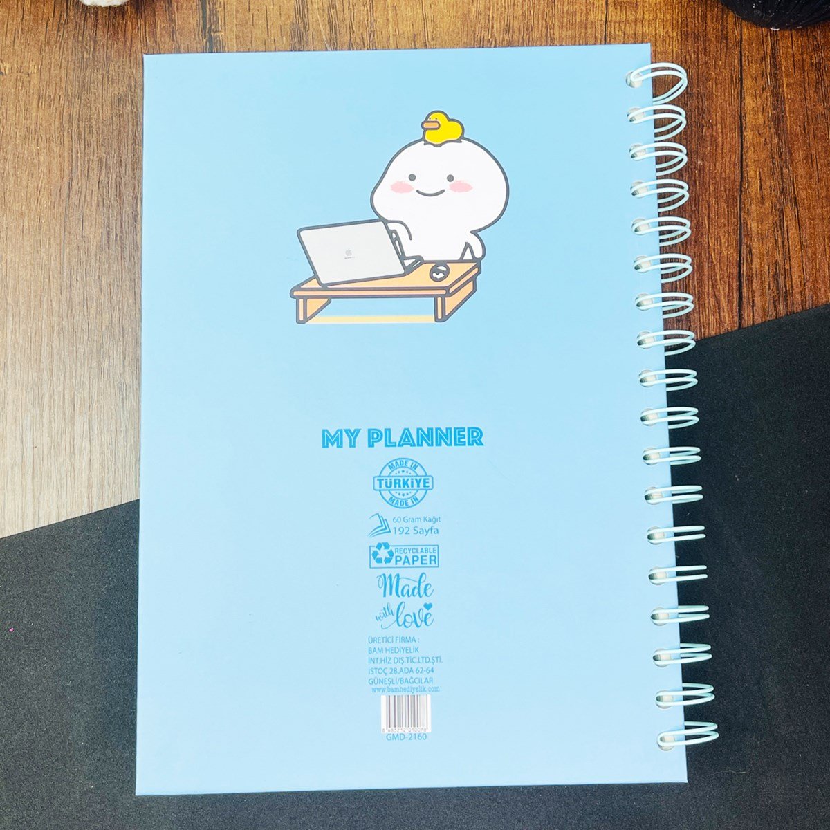 Şimdi Çalışıyim Sonra Ağlarım Tasarımlı Çizgili Spiralli DeftergiftmodaGmd100258