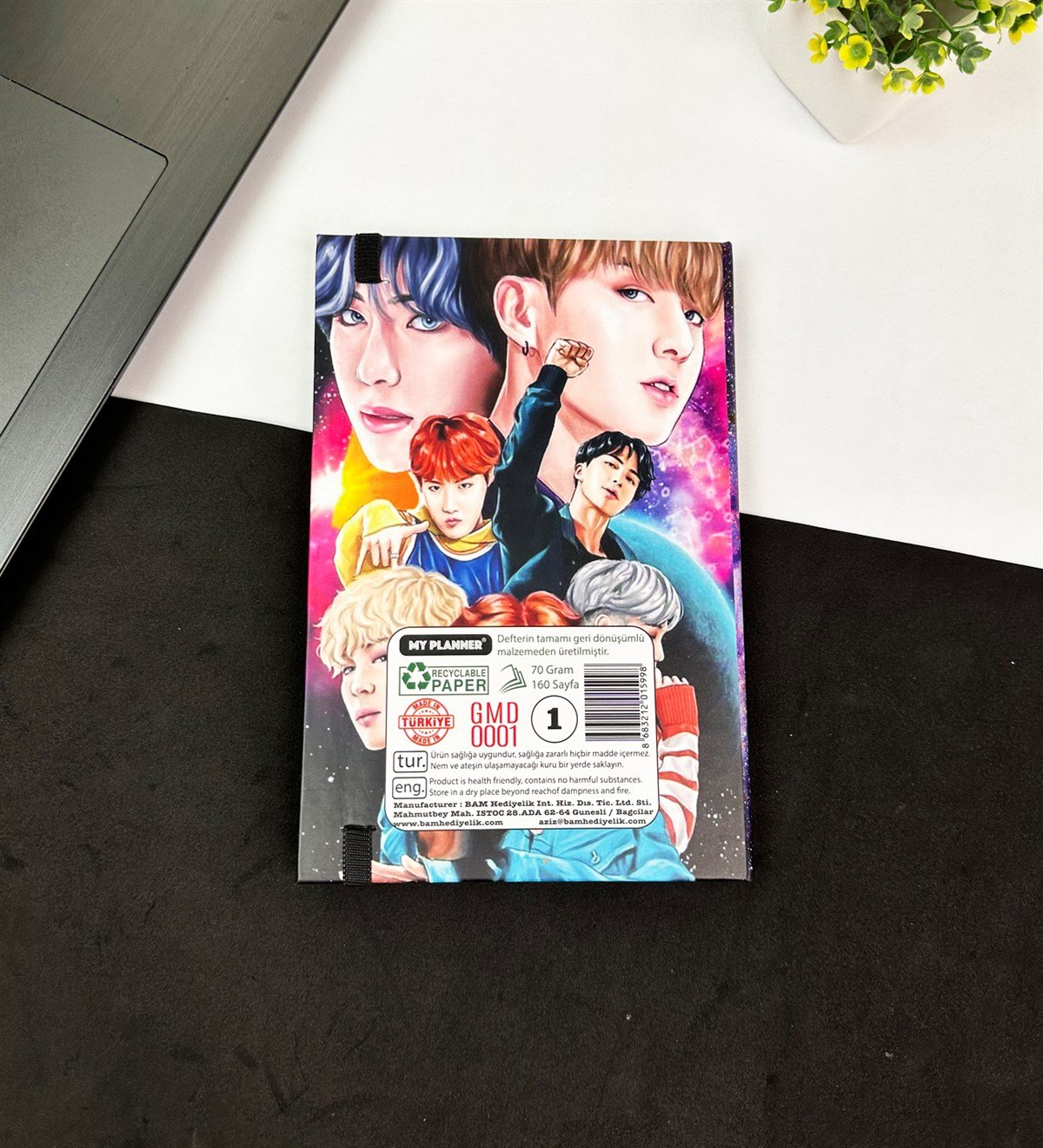 Bts 3 Tasarımlı Lastikli DeftergiftmodaGmd100608