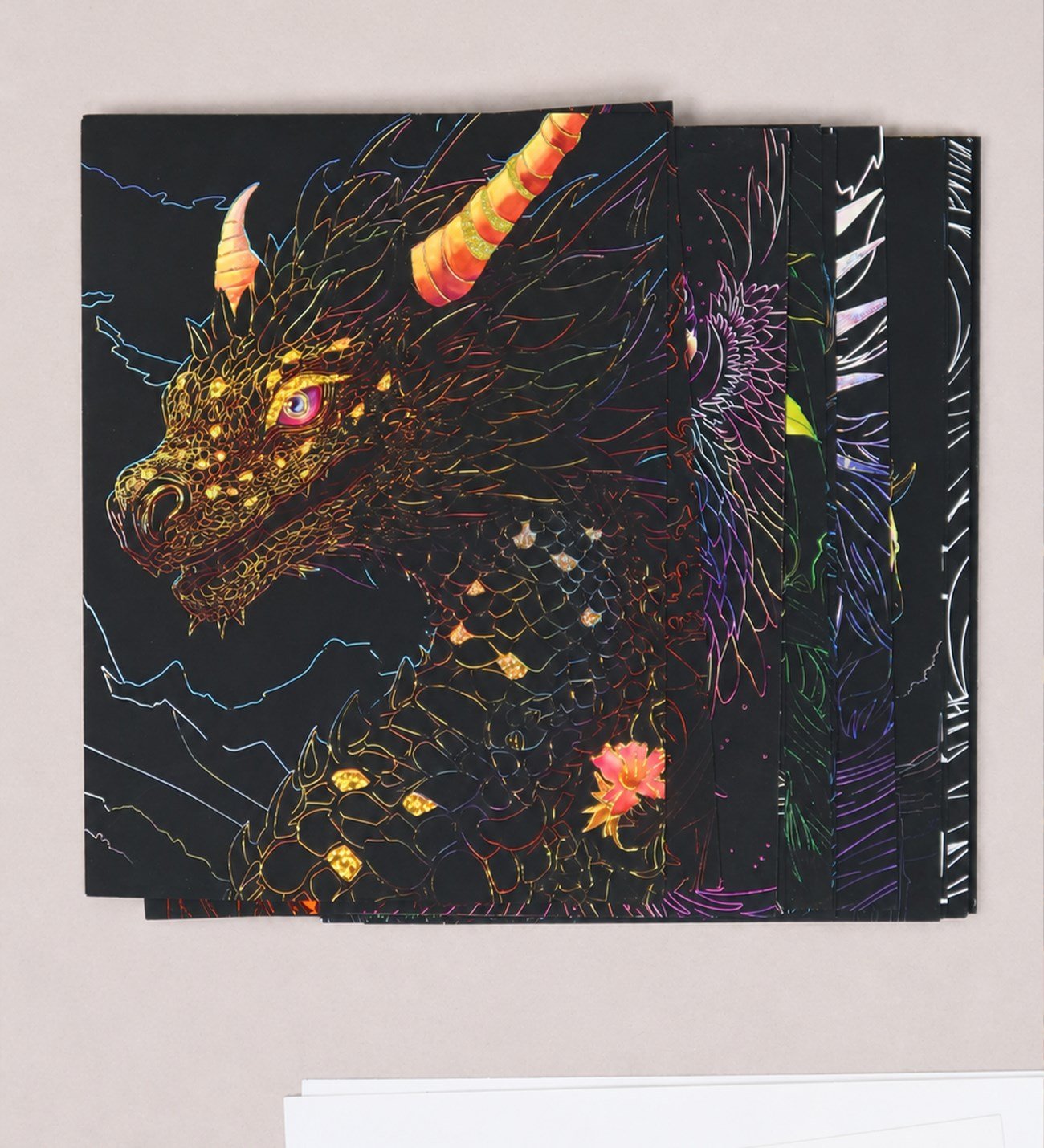 Artmaker Neon Nature Kazımalı Boyama Seti – 16 Panel, Şablon ve Kalemli Scratch Art SetigiftmodaBM-2151