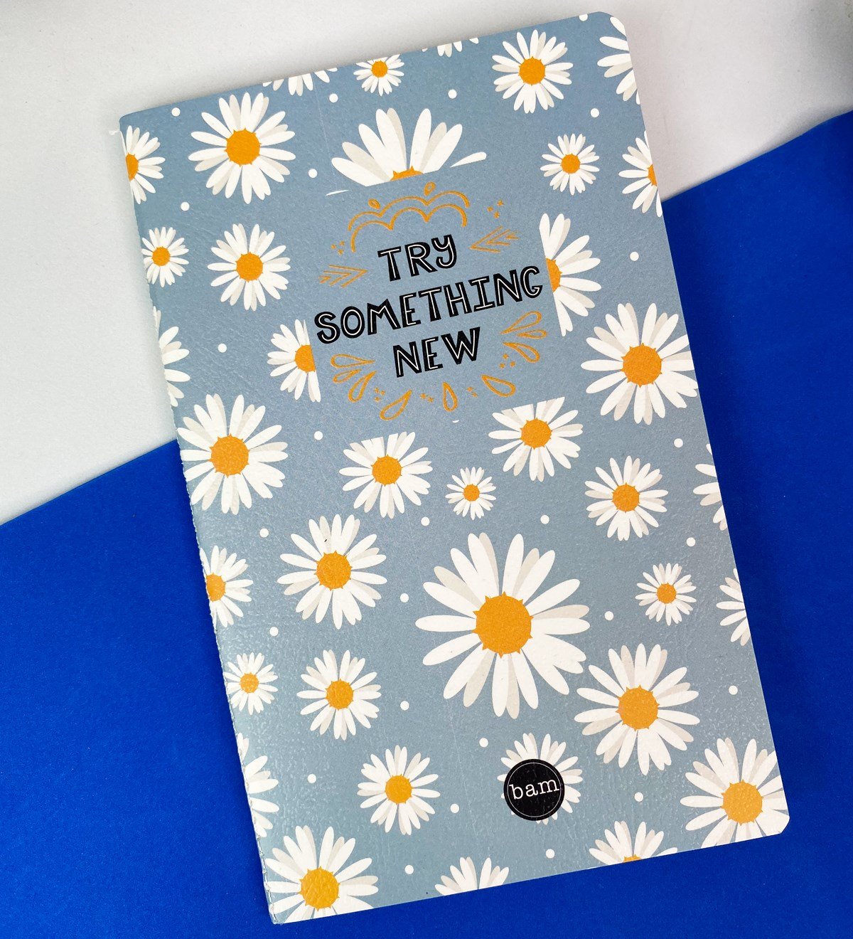 Mavi Papatya Tasarımlı Dikişli DeftergiftmodaGmd100348