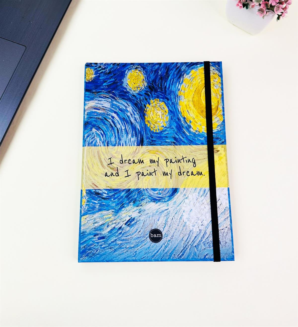 21x14Cm Sketch Book - Eskiz Defteri - Siyah Sayfa - 120 Gr - 56 YaprakgiftmodaBam-3003-3-Yıldızlı-Gece 