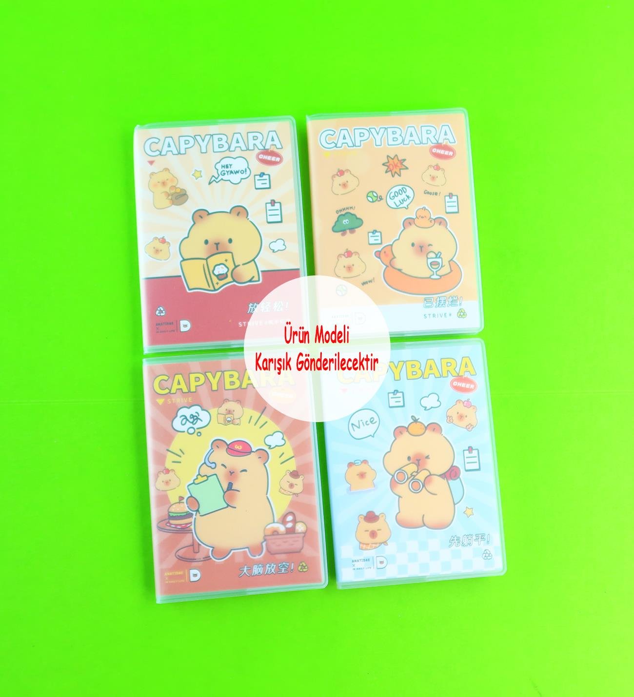 Capybara PVC Kapaklı Çizgili DeftergiftmodaBM-1883	