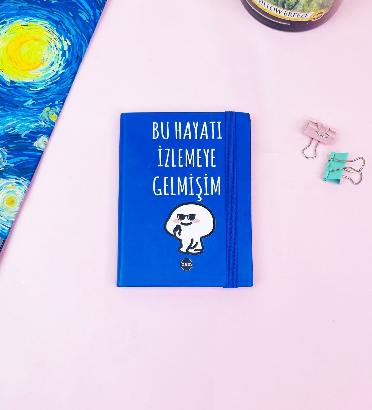 Bu Hayatı İzlemeye Gelmişim Tasarımlı Sert Kapaklı Mini DeftergiftmodaGmd100521