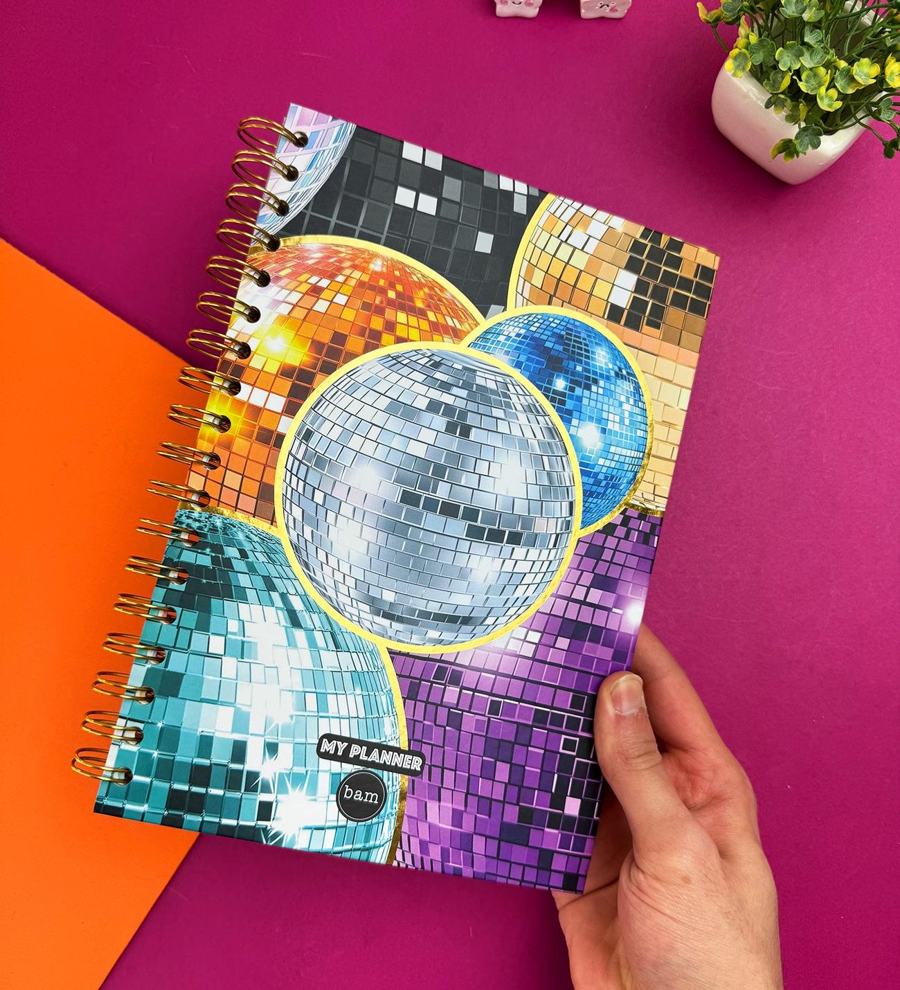 Yaldızlı Disko Topu Tasarımlı Konuşan Ajanda	giftmodaBam-1320	