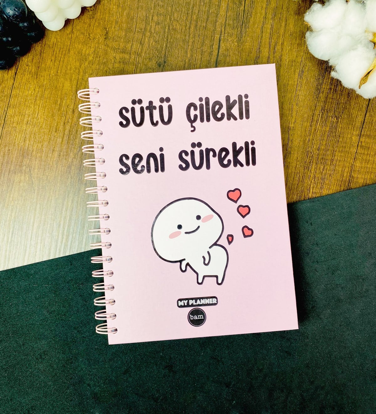 Sütü Çilekli Seni Sürekli Tasarımlı Konuşan Ajandagiftmoda Gmd100428