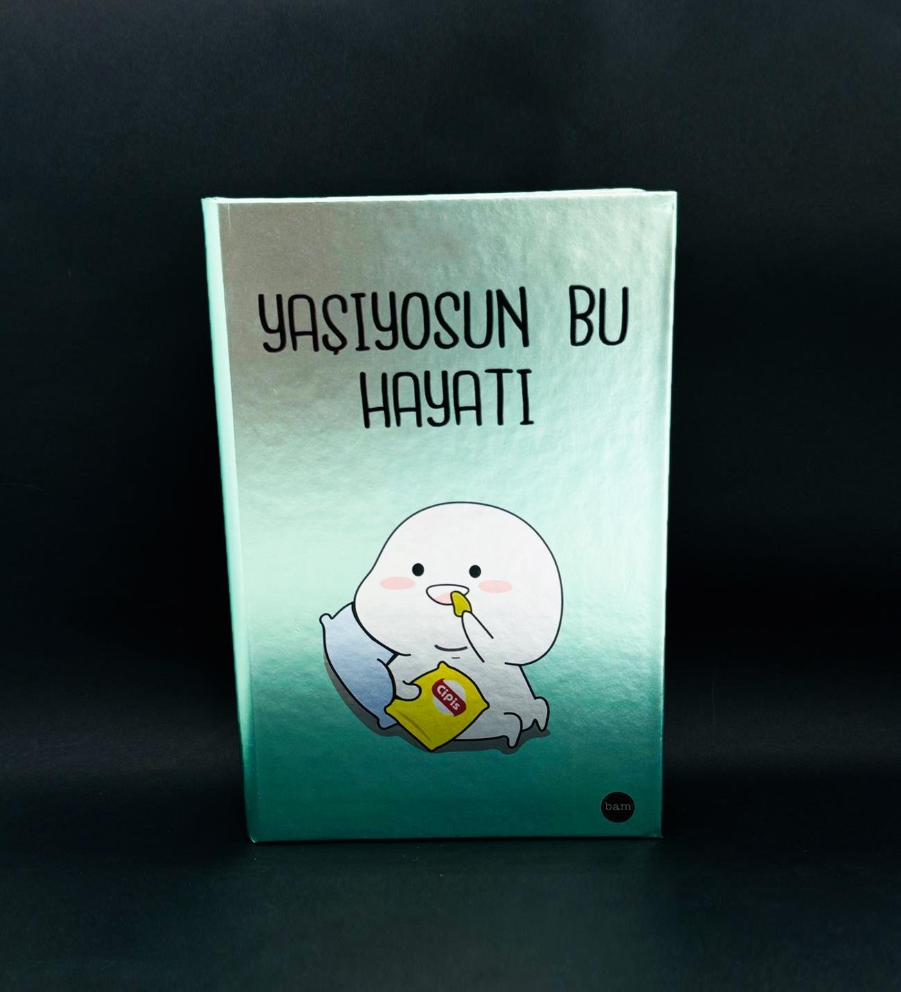 Yaşıyosun Bu Hayatı Tasarımlı Metal Kapaklı Lastikli DeftergiftmodaBAM-1190