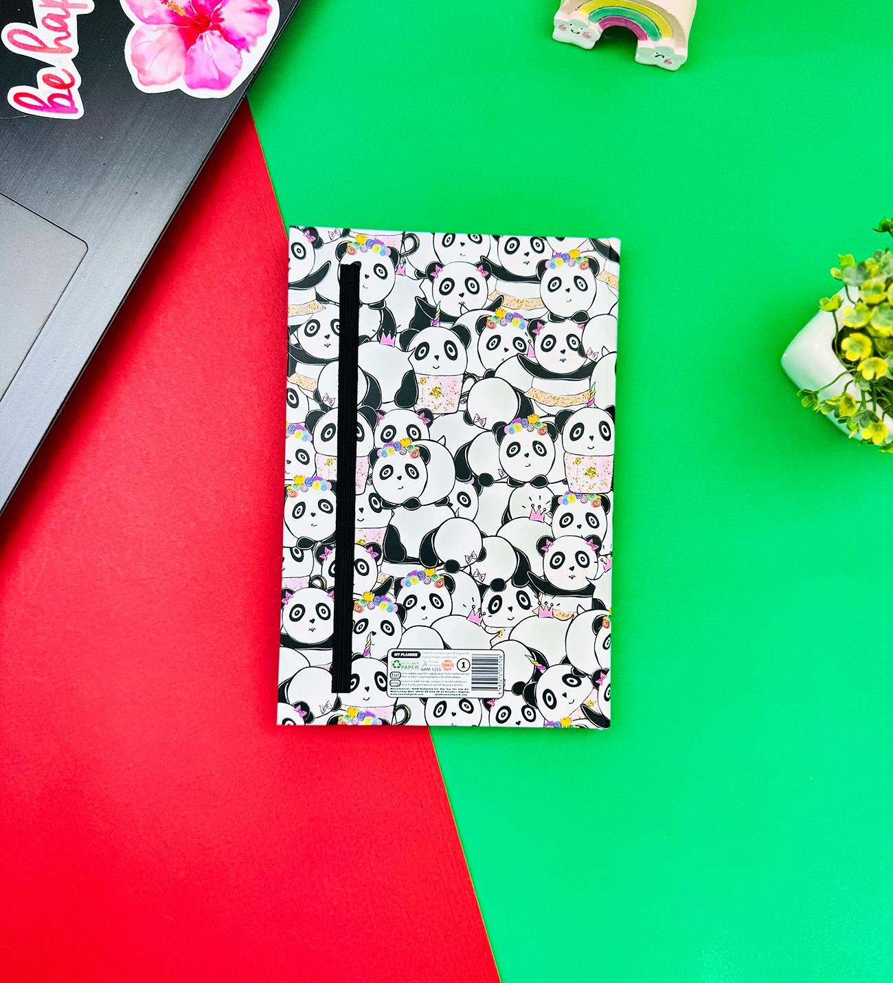 Panda Pattern Tasarımlı Lastikli DeftergiftmodaBAM-1255