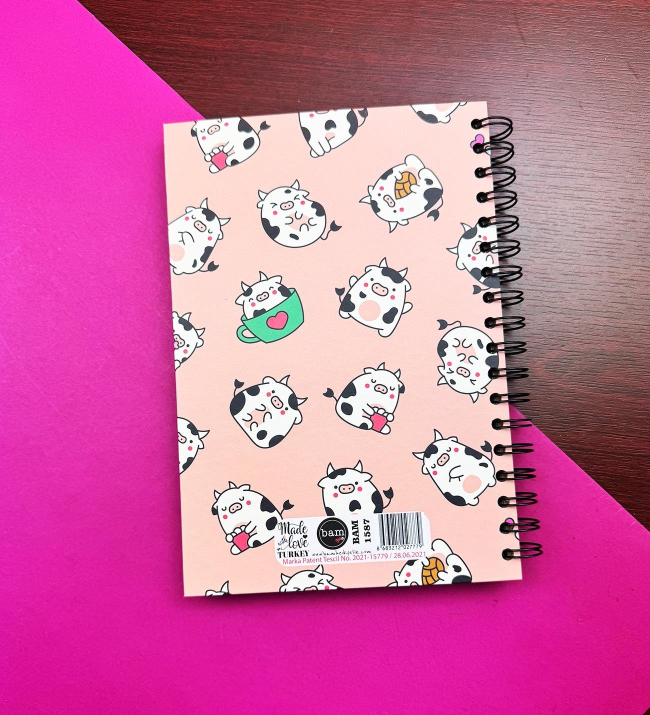 Sevimli İnek Tasarımlı Konuşan AjandagiftmodaBM-1587