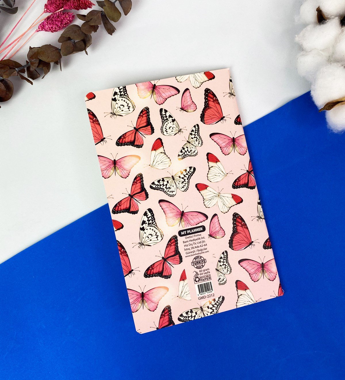 Kelebek Tasarımlı Dikişli DeftergiftmodaGmd100339