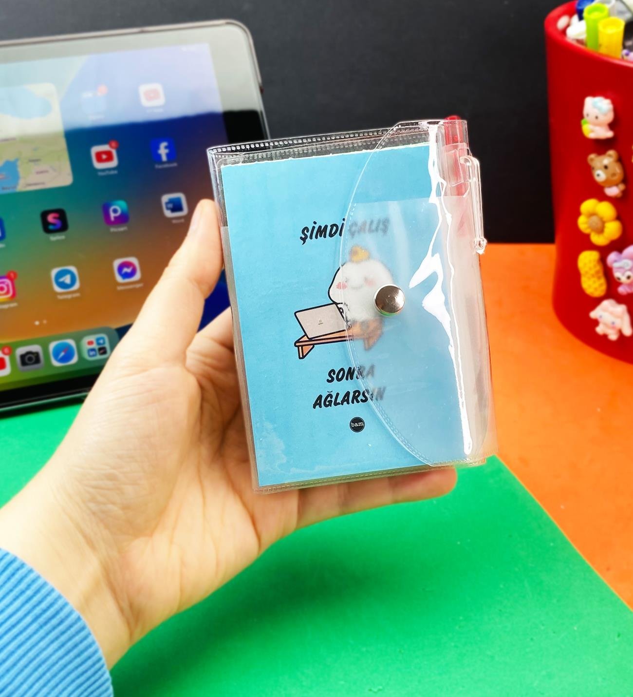 Şimdi Çalış Tasarımlı PP Mini Çanta Defter Ve Kalem SetgiftmodaBAM-1150