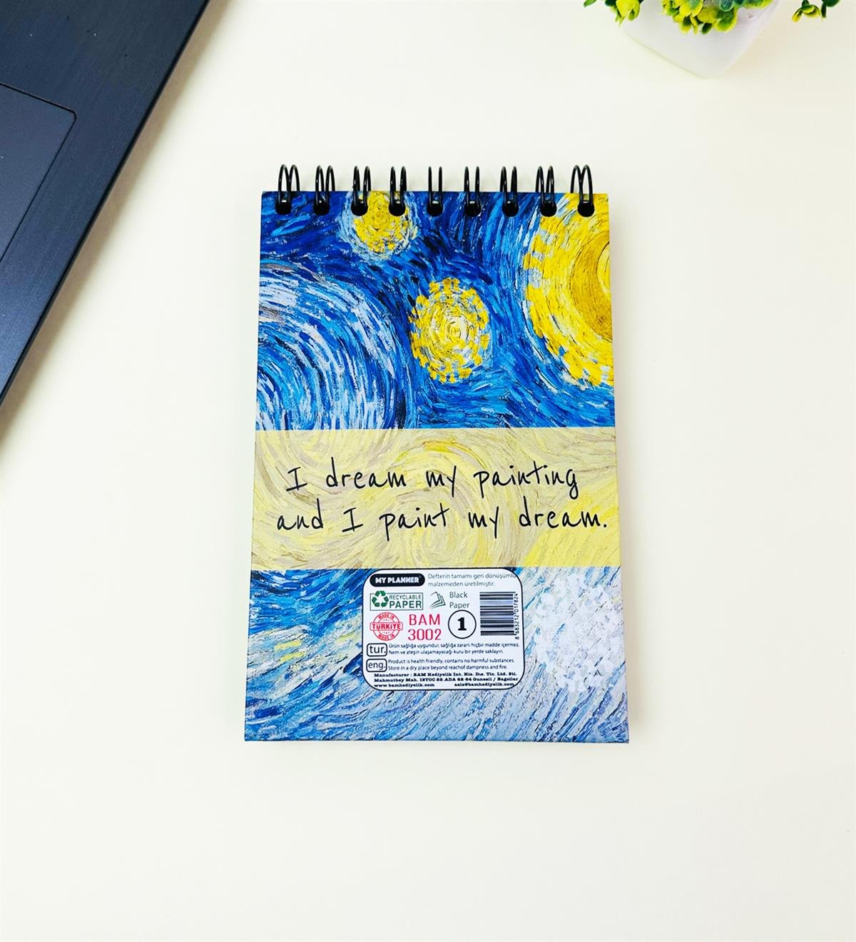 17x12Cm Sketch Book - Eskiz Defteri - Siyah Sayfa - 120 Gr - 64 YaprakgiftmodaBam-3002-1-Yıldızlı-Gece