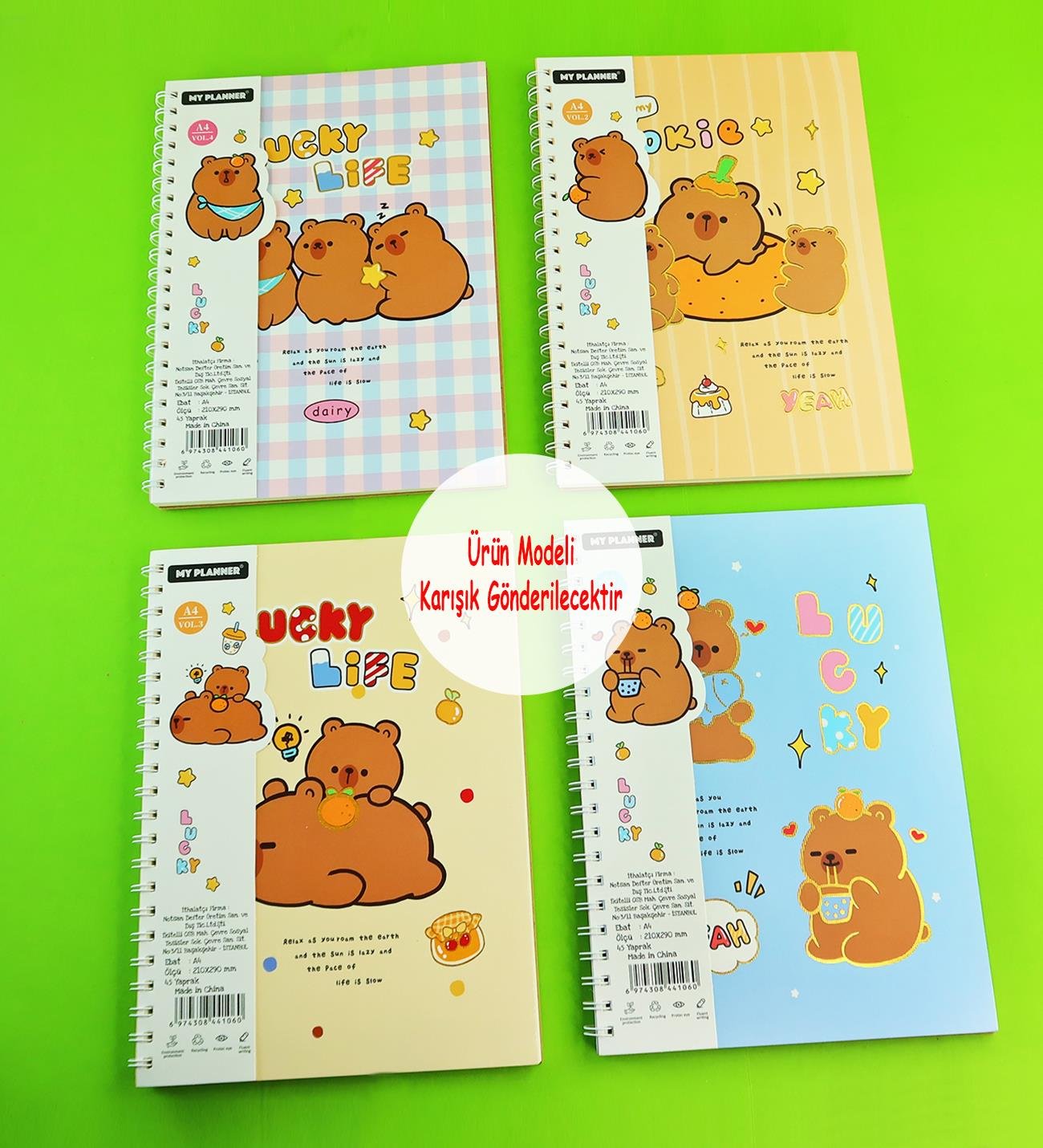 Capybara A4 Sketchbook – 45 Yaprak / 250 gr / Spiral CiltgiftmodaBM-1876