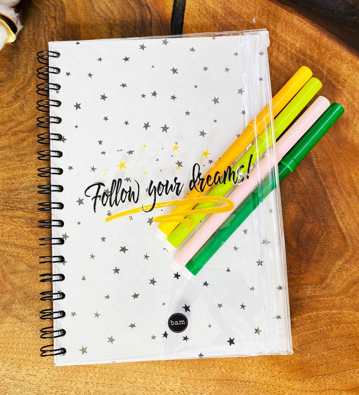 Follow Your Dreams Tasarımlı Çanta Kapaklı Spiralli DeftergiftmodaGmd100333