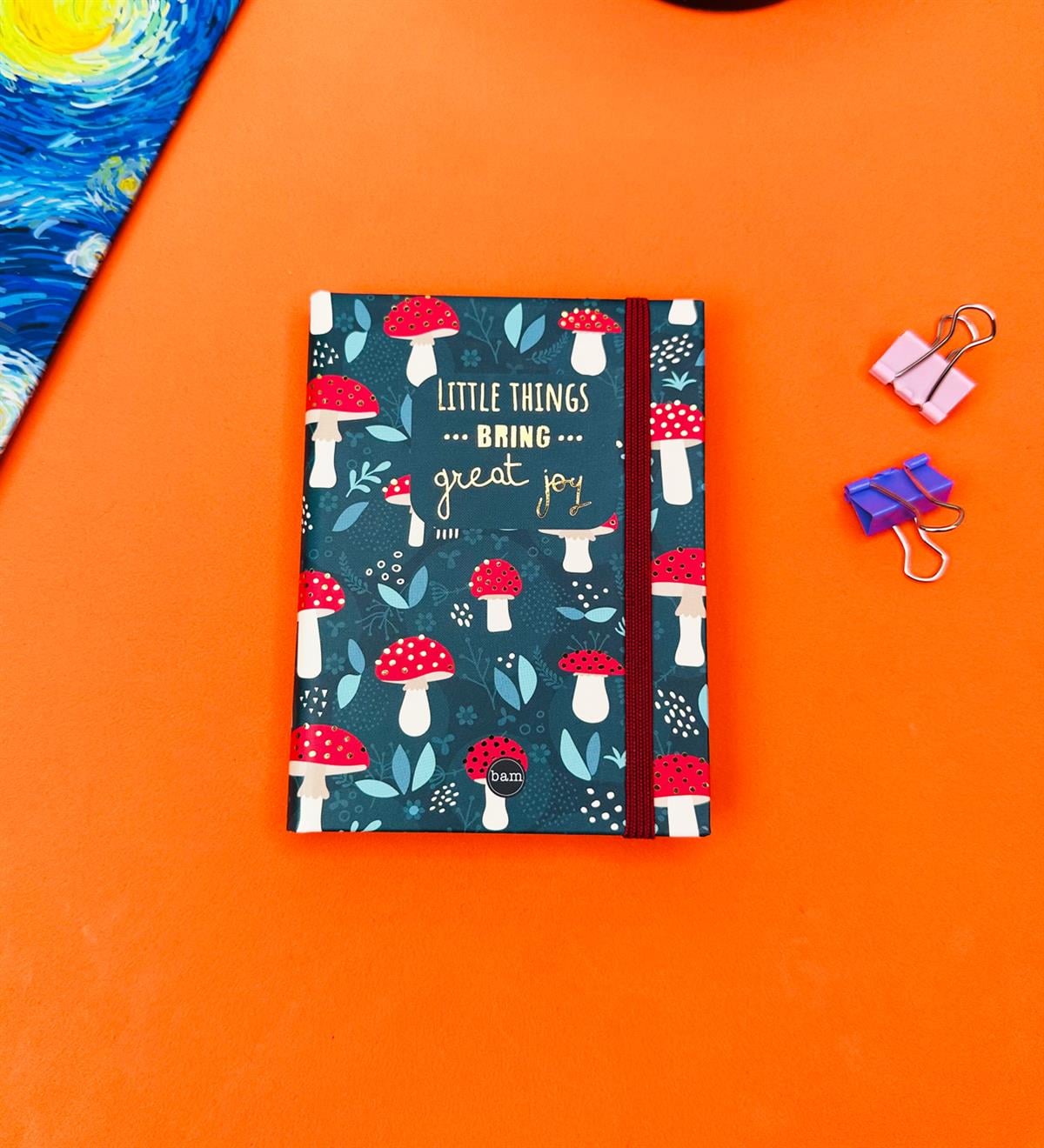 Mantar Motto Tasarımlı Sert Kapaklı Mini Defter	giftmodaBam-1029-3